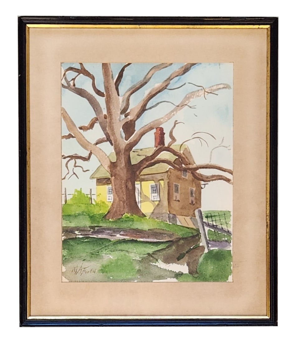 After Marc-Aurele Fortin (1888 - 1970) Canada: After Marc-Aurele Fortin (1888 - 1970) Canada Watercolor on Paper Measure 11 1/4"in H x 8 3/4"in W and 16"in H x 13 1/4"in W framed Known for: Landscape and coastal view painting, engraving Biography: