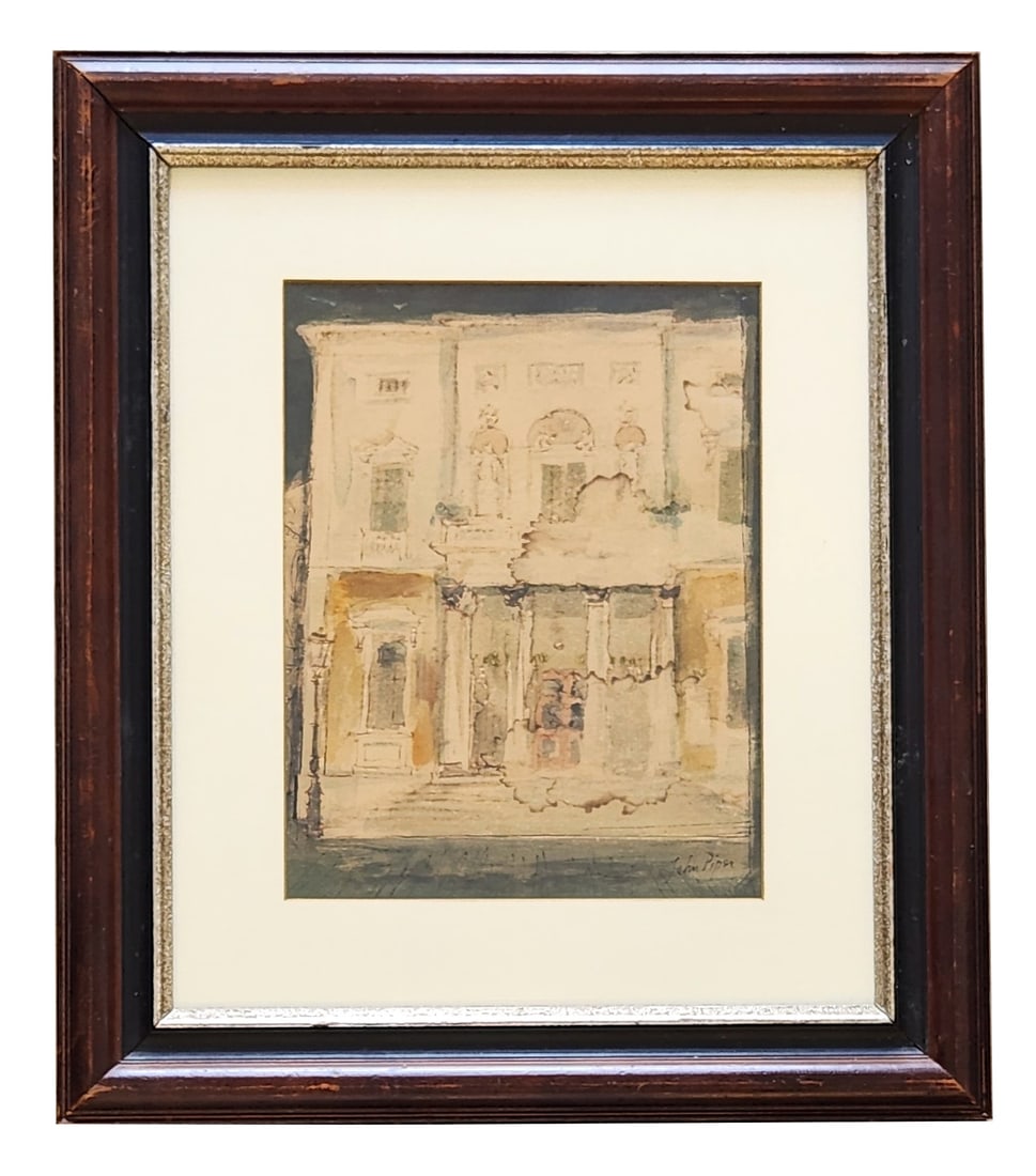 John Egerton Christmas Piper (1903 - 1992) England: John Egerton Christmas Piper (1903 - 1992) England Watercolor on Paper Measure 11"in H x 8 1/2"in W and 19"in H x 16 1/2"in W framed Known for: Abstract and naturalist landscape painting-churches, war