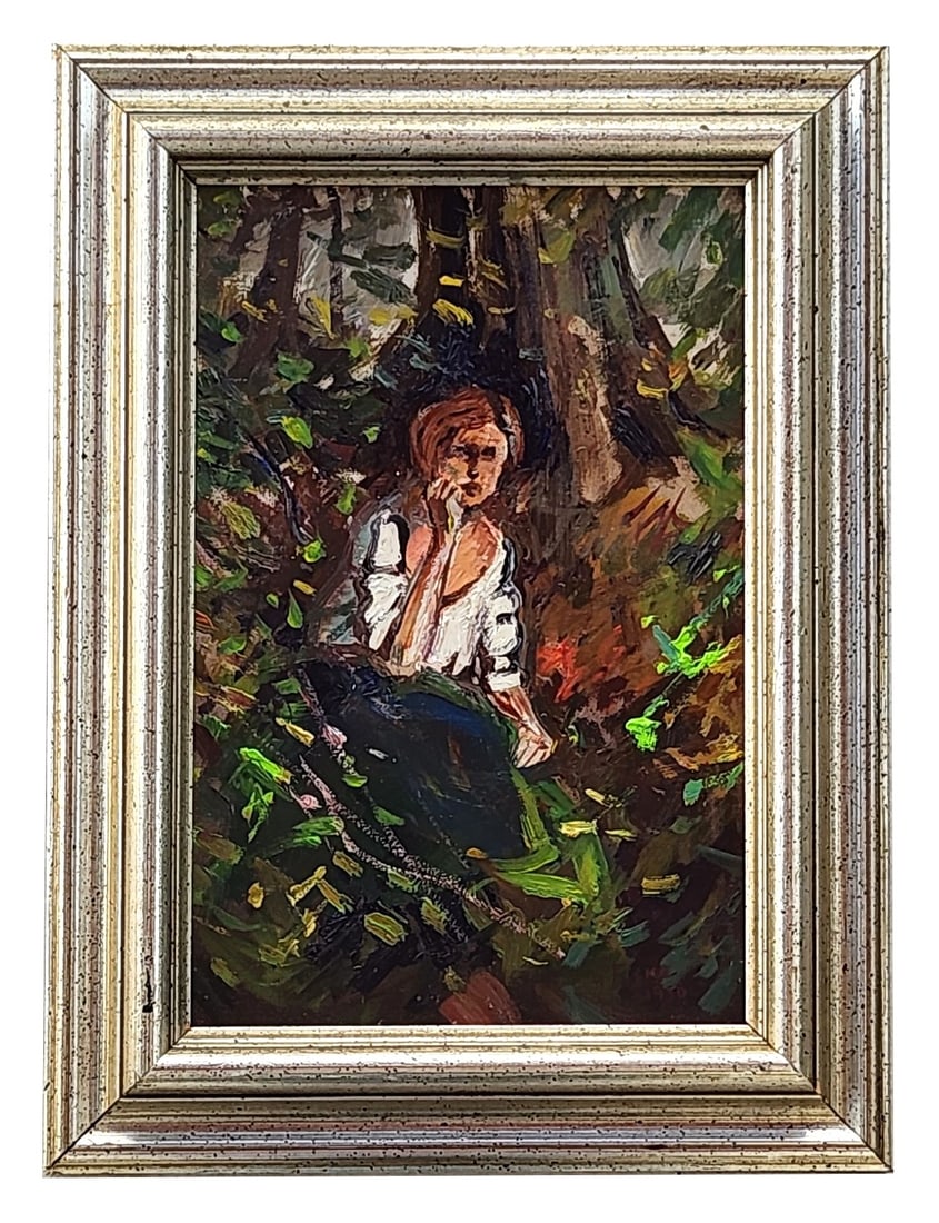 Gertrude Horsford Fiske (1879 - 1961) American: Gertrude Horsford Fiske (1879 - 1961) American Oil on Board Measure 11 1/2"in H x 7 1/2"in W and 15 1/2"in H x 11 1/2"in W framed Known for: Portrait, figure, landscape and still life painting Biograp