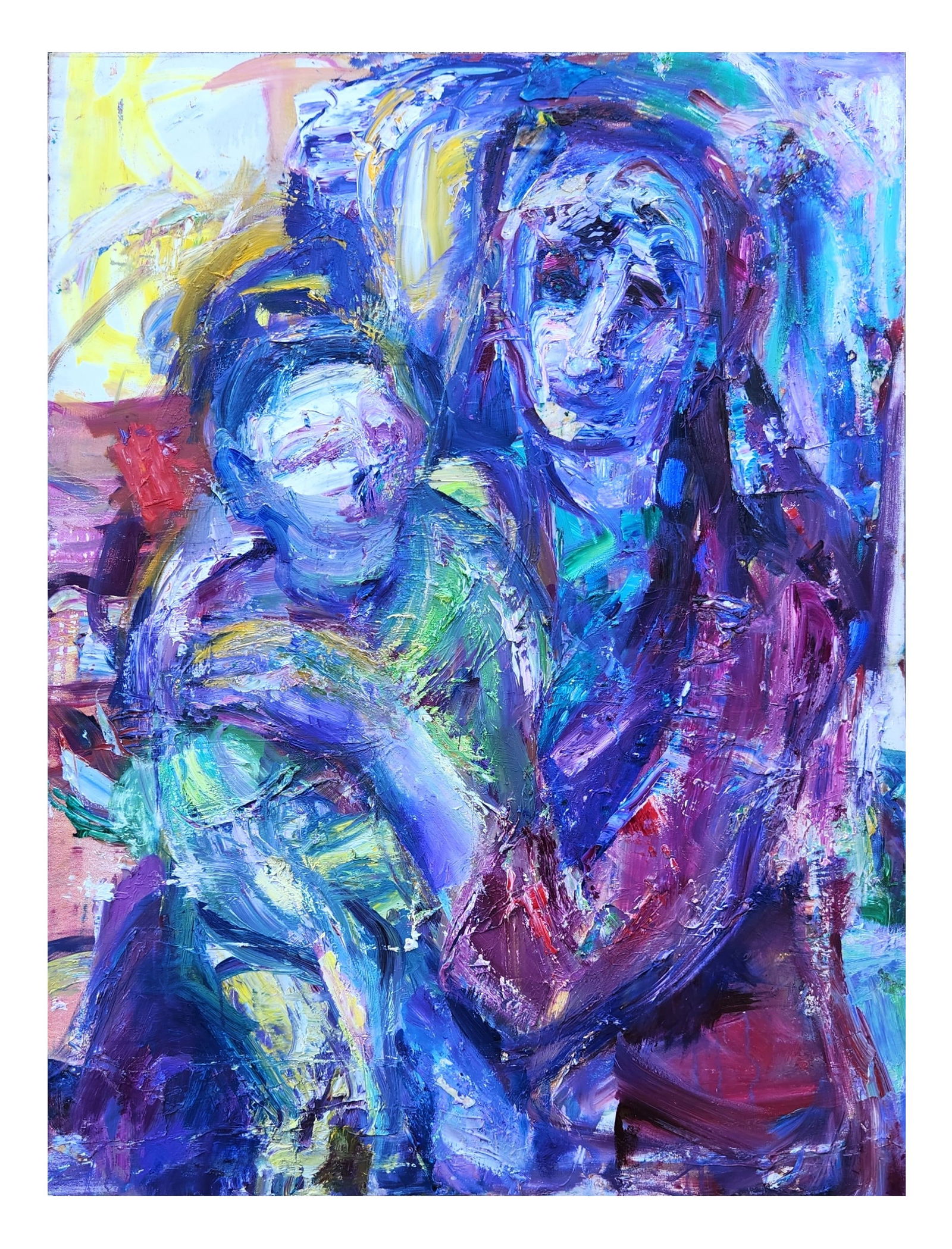 Barbara Yeterian (1938 - 2019) American: Barbara Yeterian (1938 - 2019) American Oil on Canvas Measure 48"in H x 36"in W not framed Barbara A Yeterian Obituary: Barbara Yeterian, an artist, passed away on March 22, 2019, at the age of 80, sh