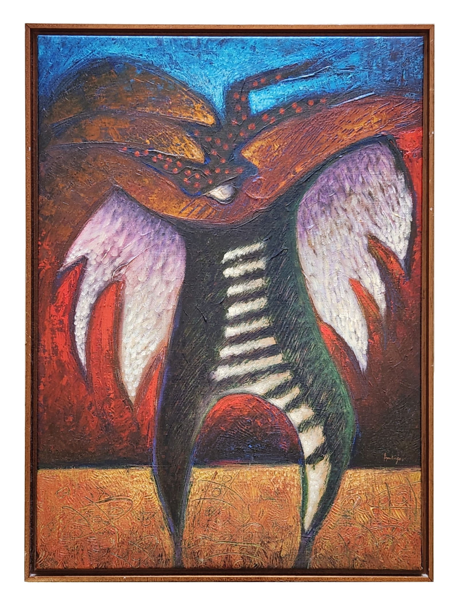 Frank Andujar (Born 1963) Puerto Rico: Frank Andujar (Born 1963) Puerto Rico Oil on Canvas Measure 26 3/4"in H x 19 1/4"in W and 28"in H x 20 1/2"in W framed Biography: He took his first lessons under the tutelage of Professor Melvin River