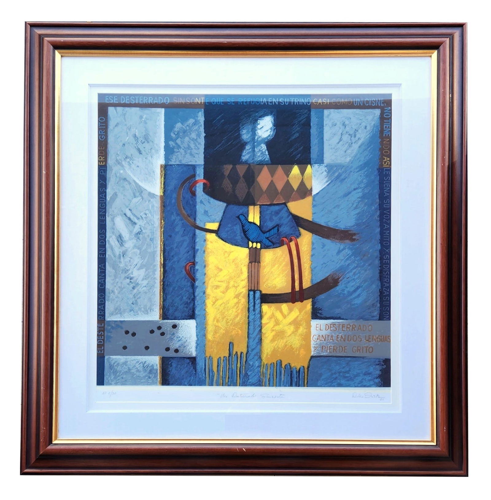 Carmen Diaz Onate (20th Century) Cuba: Carmen Diaz Onate (20th Century) Cuba Title: Un Desterrado Sinsonte Lithograph artist's proof 8/30 Measure 28 1/2"in H x 27"in W and 42 1/2"in H x 40"in W framed Biography: Diez- Onate was born in Cu