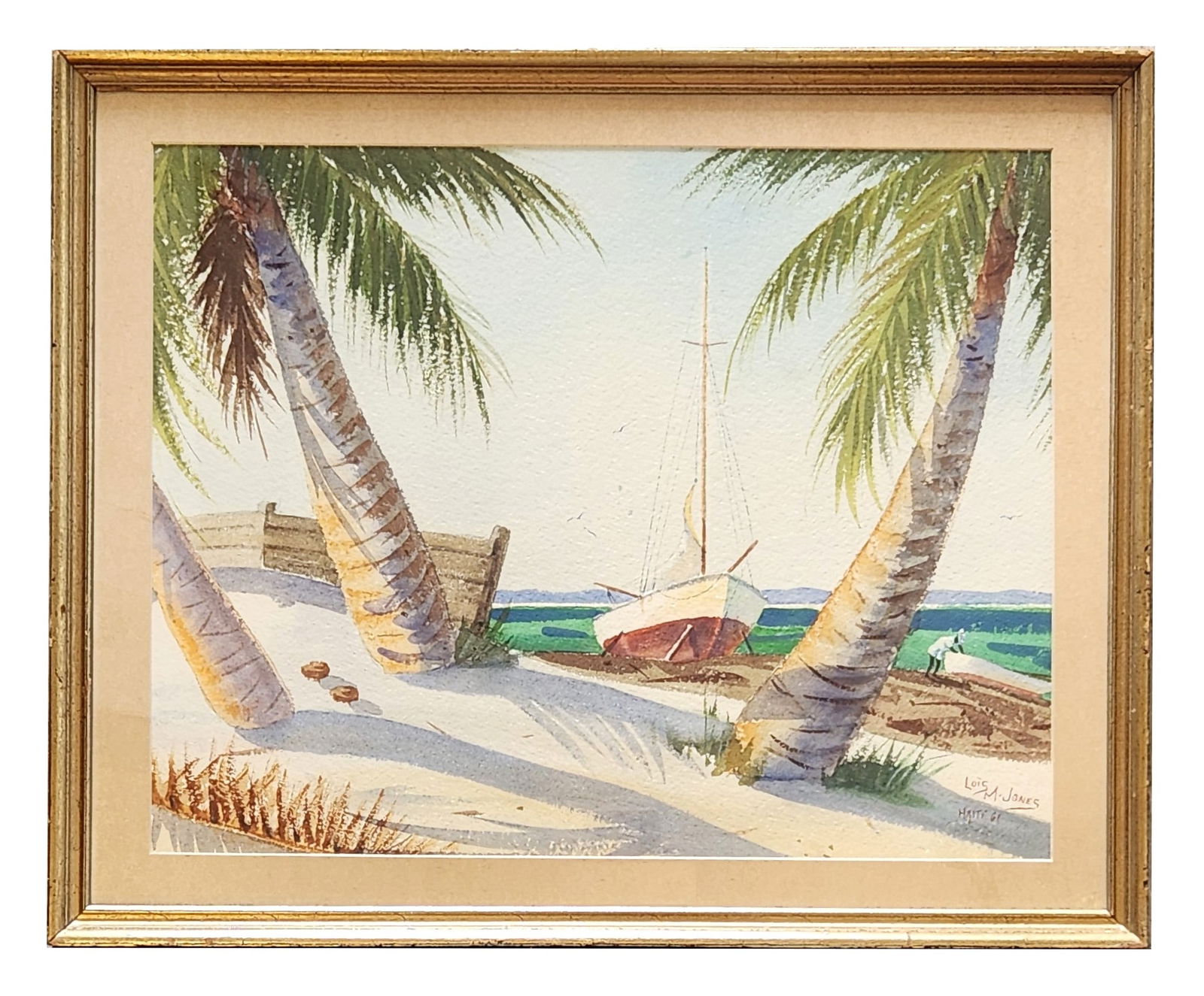Lois Mailou Jones (1905 - 1998) American: Lois Mailou Jones (1905 - 1998) American Watercolor on Paper Measure 14"in H x 18"in W and 18"in H x 22"in W framed Known for: African figure-genre, landscape, still life and mask painting, teaching B