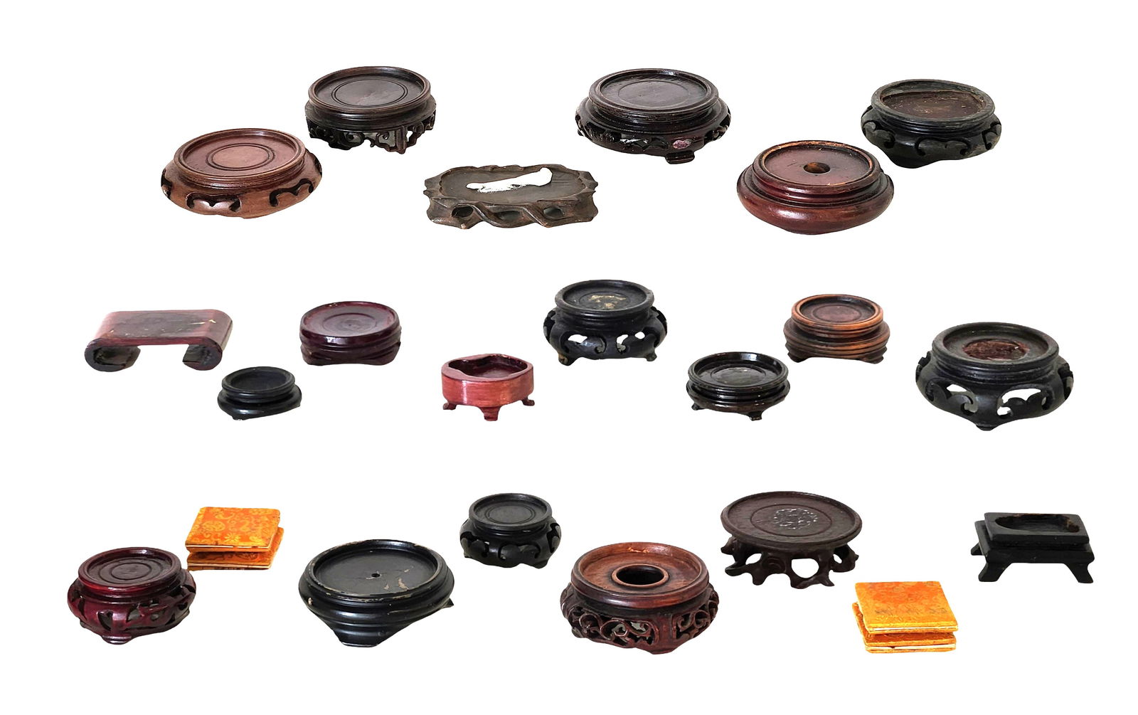 Vintage Asian Hardwood Display Stands & Scholar Object Bases – Mixed Lot (1 of 2)