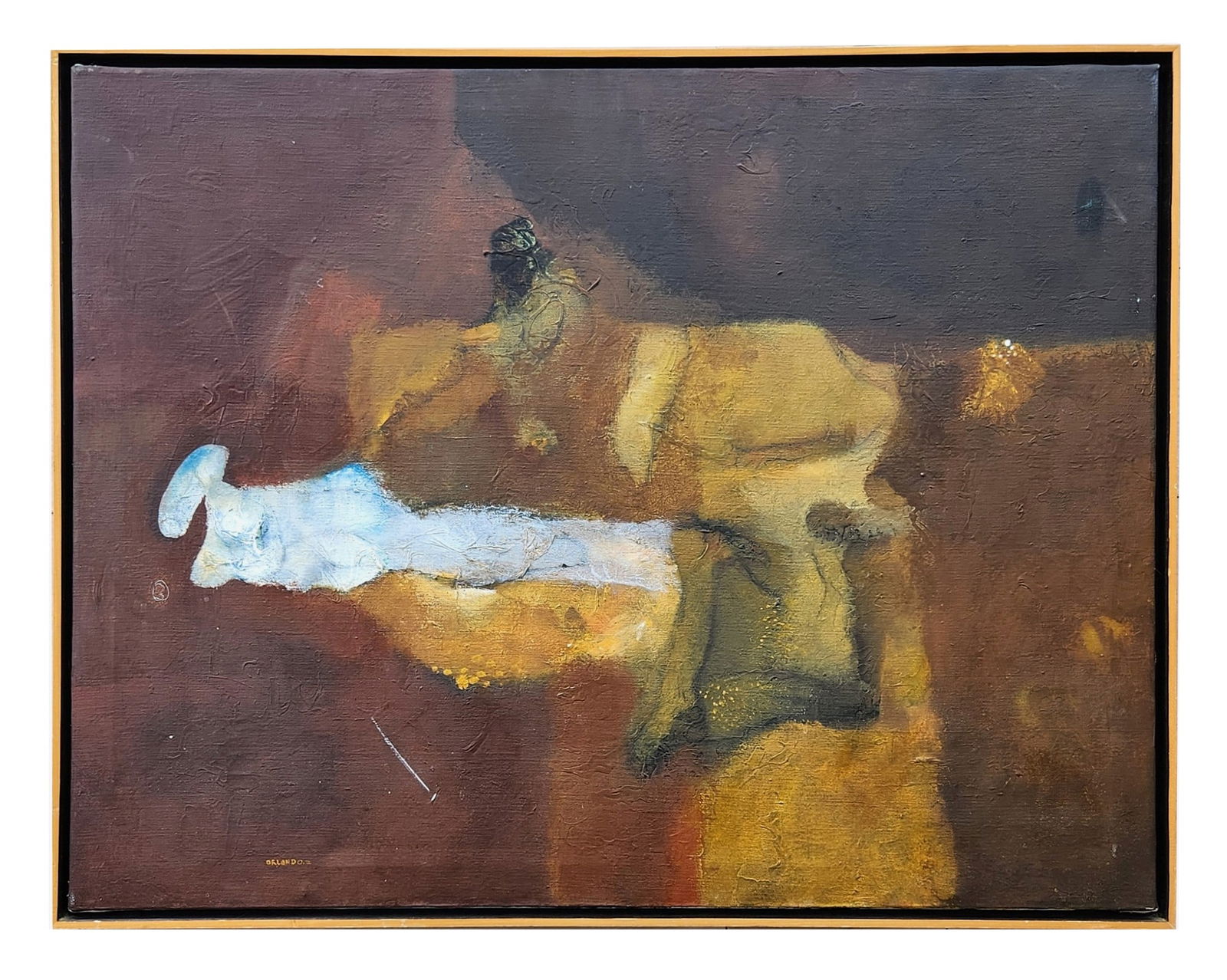 Felipe Orlando Garcia Murciano (1911 - 2001) Cuba: Felipe Orlando Garcia Murciano (1911 - 2001) Cuba Title: Mesa Animal Oil on Cloth Measure 28"in H x 35 1/2"in W and 29"in H x 36 3/4"in W x 1 3/4"in D Biography: An anthropologist as well