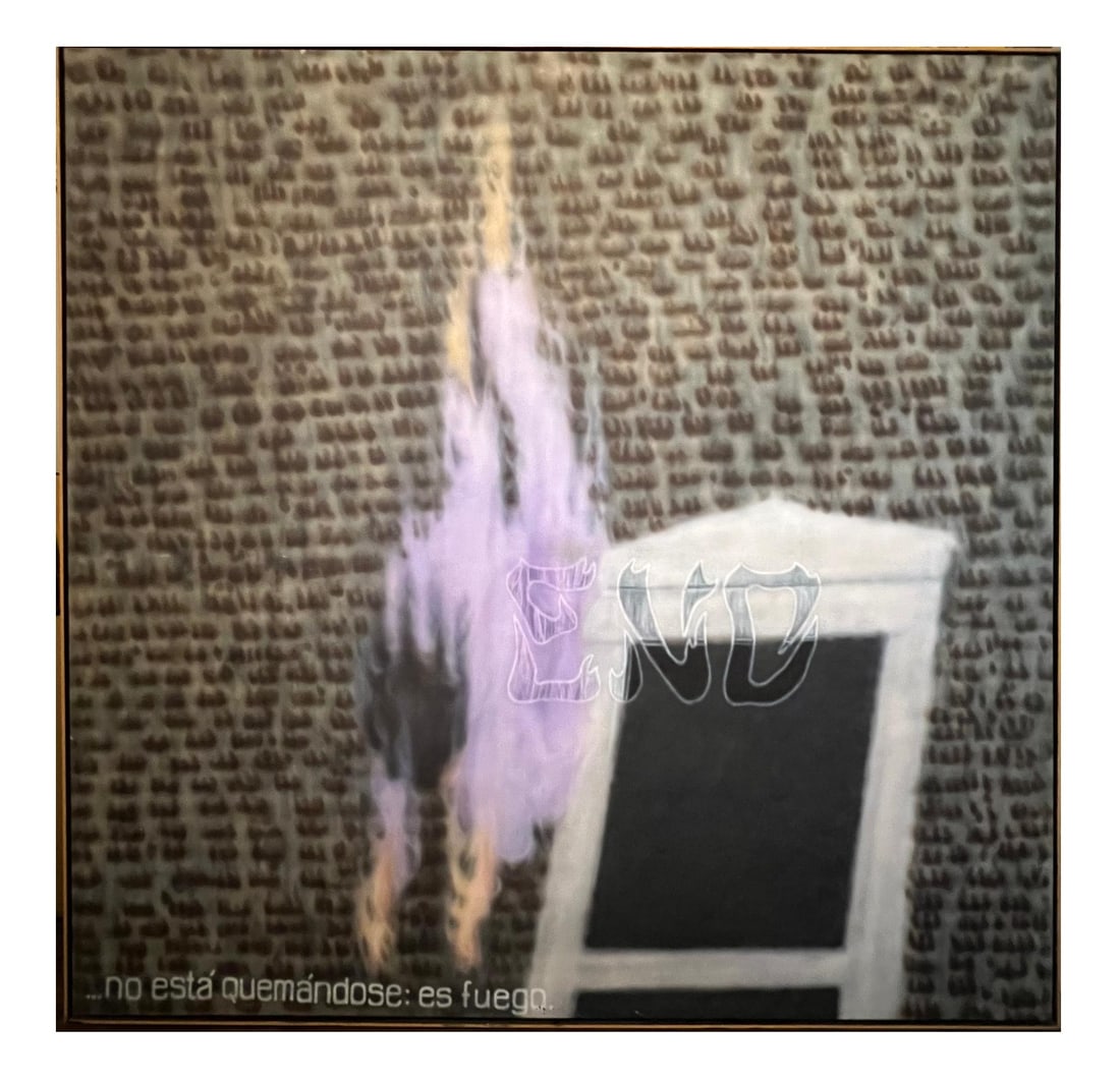 Arturo Cuenca Sigarreta (1955 - 2021) American: Arturo Cuenca Sigarreta (1955 - 2021) American Title: Fin de la Modernidad Dated: 1991 Acrylic on Canvas Measure 60"in H x 60"in W Known for: Conceptual urban scene 