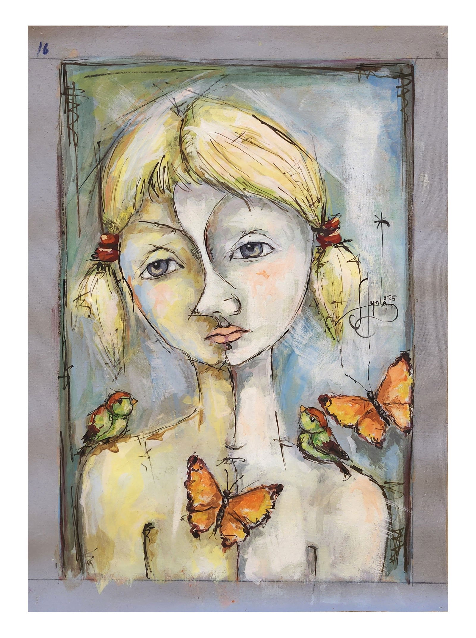 Roger Ayala Perez (Born 1950) Cuba: Roger Ayala Perez (Born 1950) Cuba Year: 2025 Oil on Canvas Measure 19"in H x 12 1/2"in W and 21 1/2"in H x 15 1/2"in W Complete Canvas no frame Style: Figurative Expressionism / Surrealism Palette: C