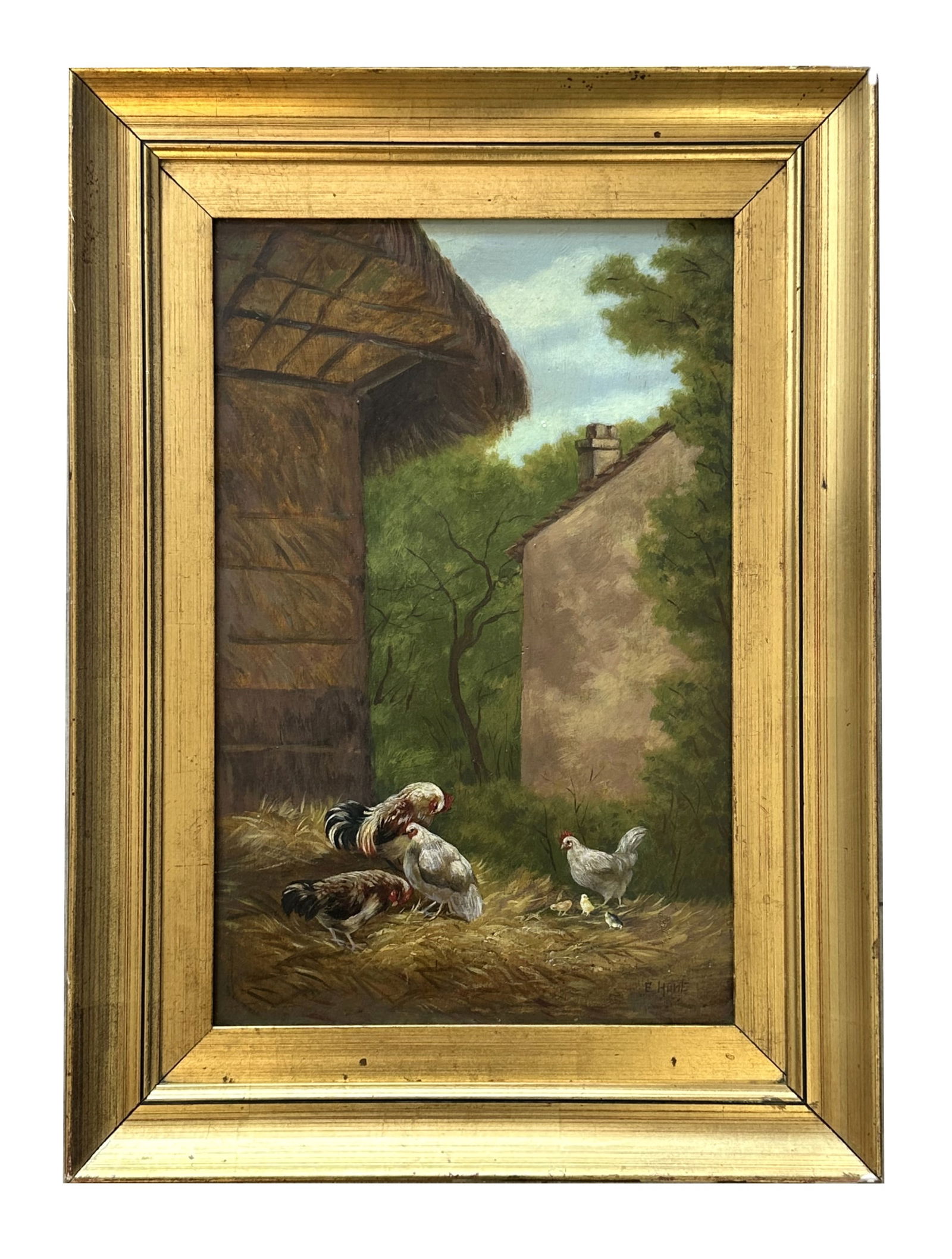 In the Manner of Esther Anna Hunt (1875 - 1951) American: In the Manner of Esther Anna Hunt (1875 - 1951) American Oil on Board Measure 16"in H x 10"in W and 21"in H x 15"in W with frame Known for: Painter-Oriental figure, portrait, landscape Biography: Esth