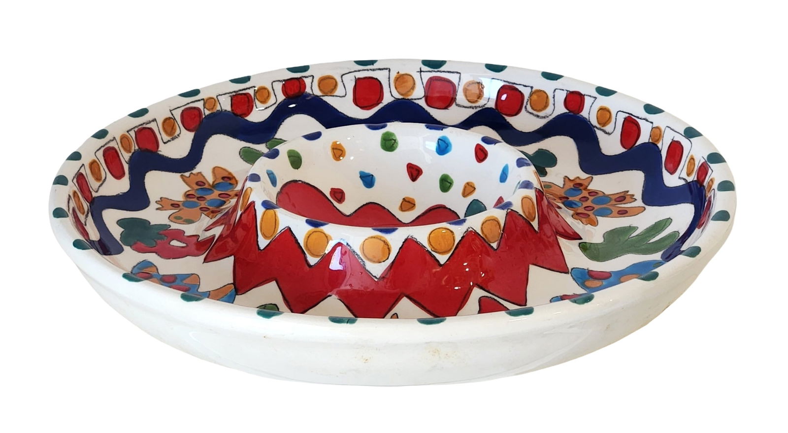 Talavera Ceramic Divided Serving Tray – Hand-Painted Mexican Pottery Platter (1 of 4)