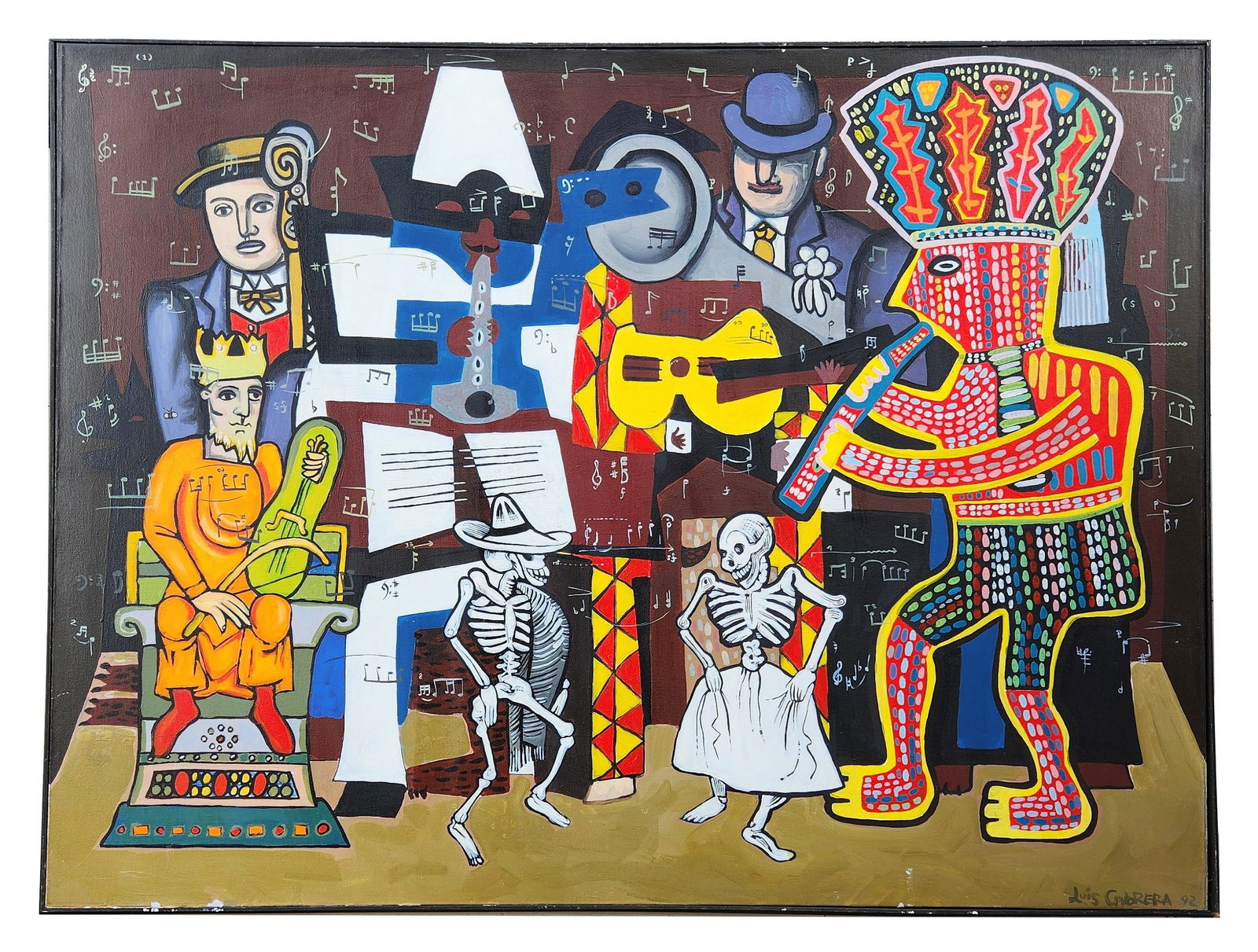 Luis Cabrera (Born 1956) Cuba: Luis Cabrera (Born 1956) Cuba Dated: 1992 Oil on Canvas Measure 35 1/2"in H x 47"in W and 36 1/4"in W x 48 1/2"in W framed Biography: Luis Cabrera's work is fundamentally based on a very particular us