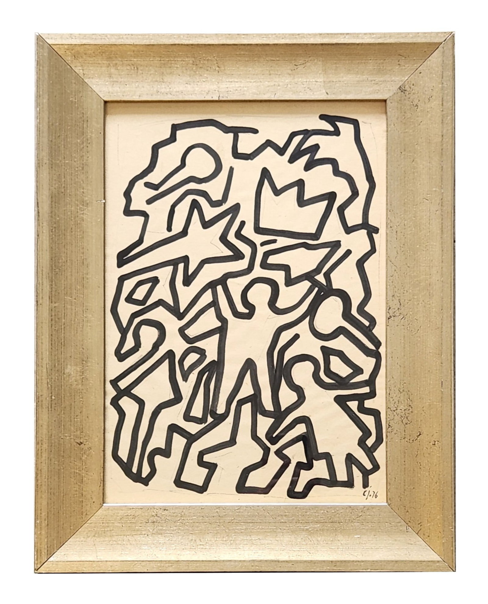 Carlos Alfonzo (1950 - 1991) Cuban: Carlos Alfonzo (1950 - 1991) Cuban Ink on Paper Period: 1976 Measure 15"in H x 10 1/2"in W and 20"in H x 15 1/2"in W framed Known for: Ceramics with painted iconography, animal and figure shapes Name
