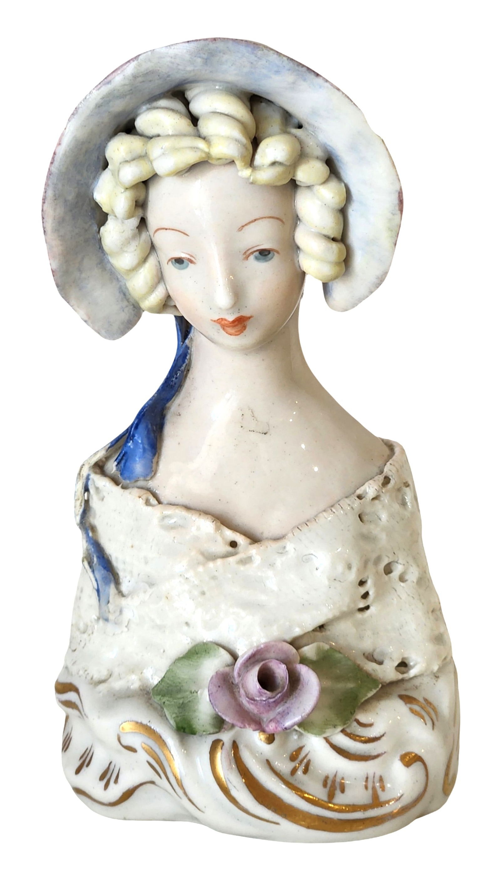 German Porcelain Figural Vase / Spill Holder with Young Gentleman, Rudolfstadt Mark (1 of 9)