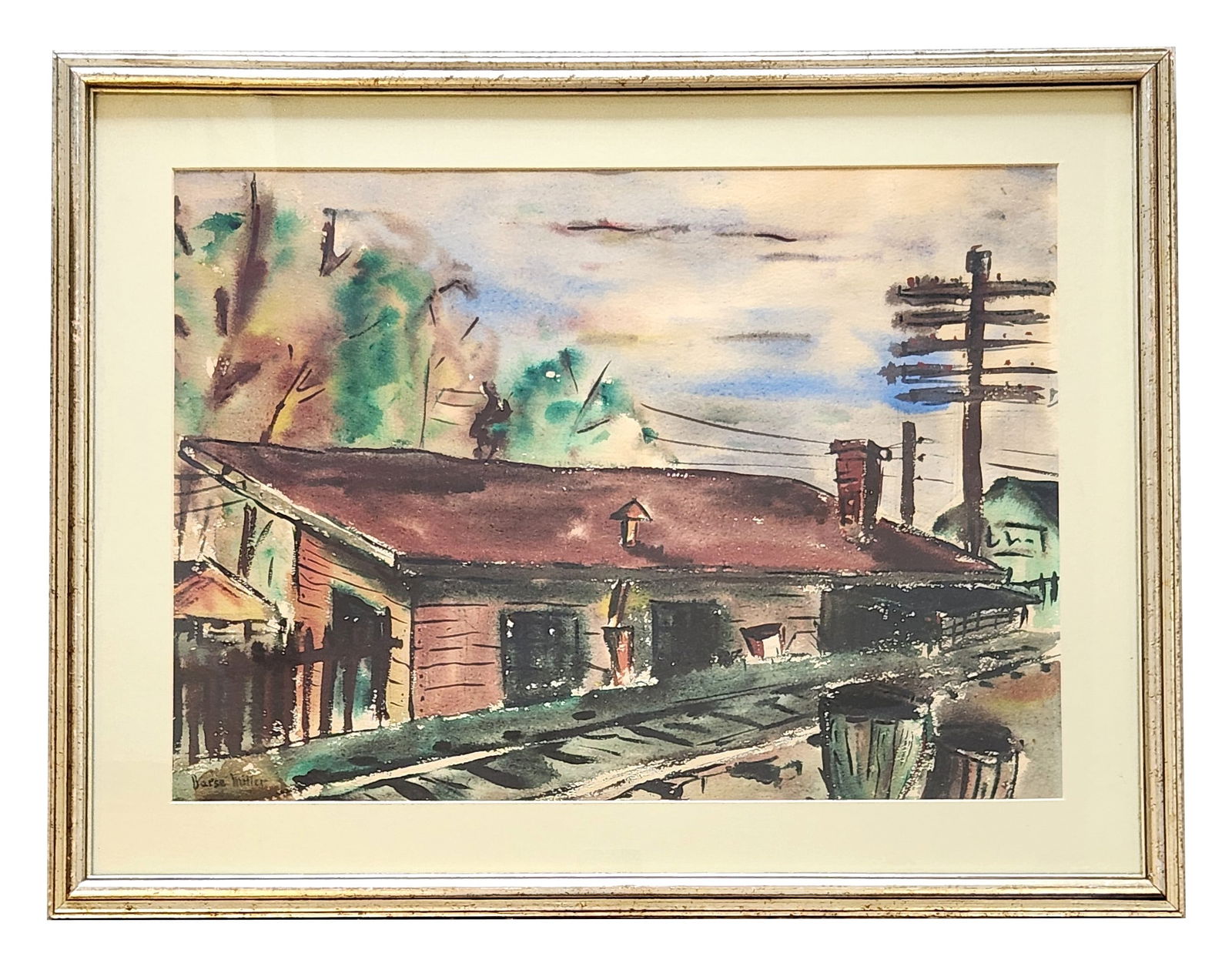 Barse Miller (1904 - 1973) American: Barse Miller (1904 - 1973) American Watercolor on Paper Measure 15"in H x 20 1/2"in W and 20 1/2"in H x 26 1/2"in W framed Known for: Regional scene easel and mural painting, teaching, illustration Bi