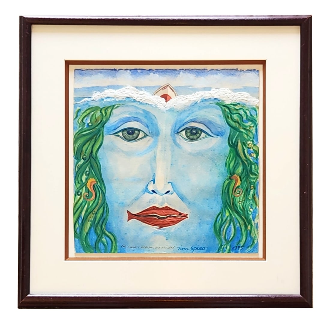 Tina Spiro (20th Century) Jamaican-American: Tina Spiro (20th Century) Jamaican-American Acrylic on CanvasBoard Measure 9 1/4"in H x 9 1/2"in W and 15"in H x 15"in W framed Biography: Tina Spiro, B.Sc., MFA, is a Jamaican/American artist born in