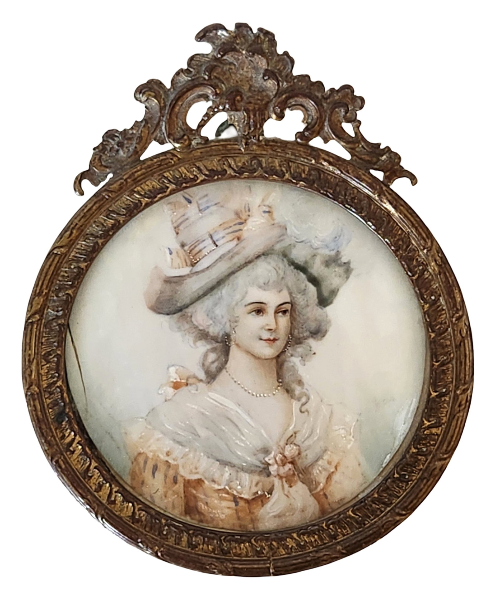 19th-Century Portrait Miniature of Marie Antoinette, Queen of France, in Gilt Frame (1 of 5)