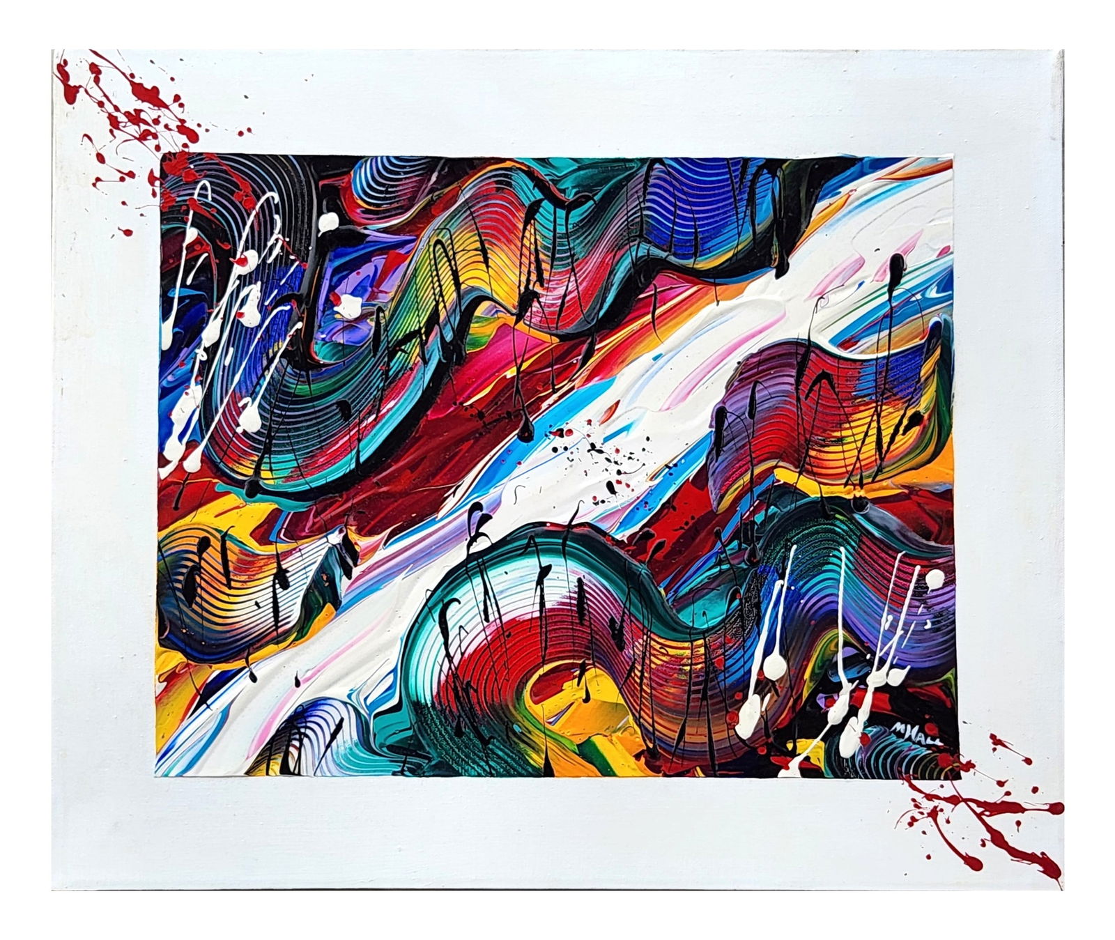 Michael Hall (Born 1941) American: Michael Hall (Born 1941) American Title: Newsite Acrylic on Canvas Measure 20"in H x 24"in W not framed Biography: Michael’s paintings hang in private and corporate collections worldwide and are rep