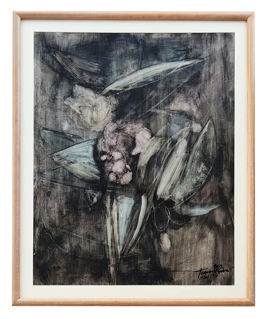 Tomás Oliva (1930 - 1996) Cuba: Tomás Oliva (1930 - 1996) Cuba Watercolor on Paper Measure 27"in H x 21 1/2"in W and 31 3/4"in H x 25 3/4"in W framed Biography: Tomás Oliva (1930-1996) was a Cuban born sculptor, painter, and print