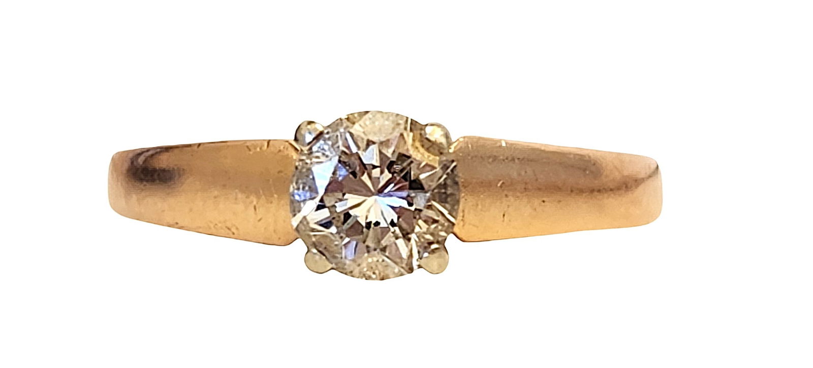 Vintage 14K Gold Solitaire Diamond Ring – Classic Engagement Ring (M.B. Mark) (1 of 5)