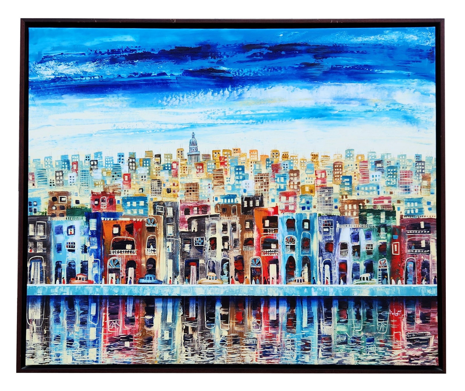 Elio Fidel Villate Lam (Born 1957) Cuba: Elio Fidel Villate Lam (Born 1957) Cuba Oil on Canvas Measure 23 1/2"in H x 28 1/4"in W and 24 1/2"in H x 29 1/2"in W framed Biography: Elio Fidel Villate Lam (born 1 November 1957 in Pina