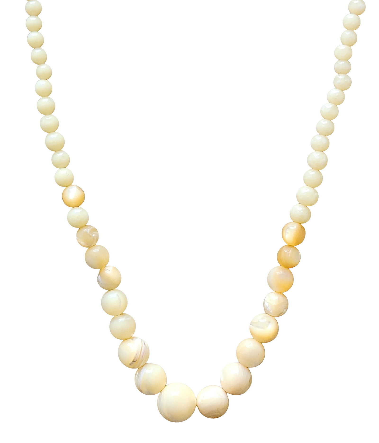 Graduated Cream Stone Bead Necklace (1 of 2)
