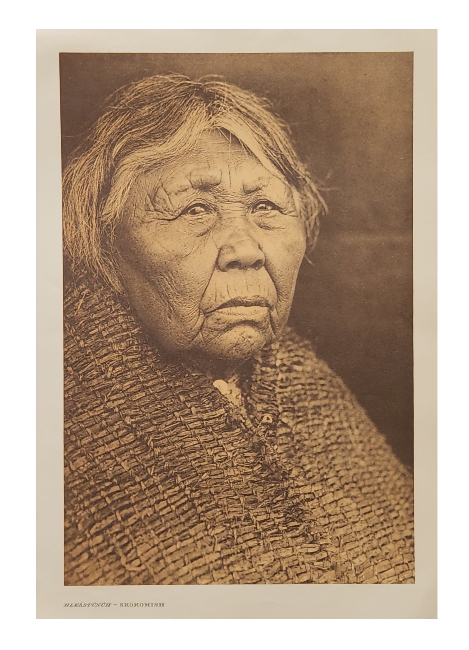 Edward Sheriff Curtis (1868 - 1952) American: Edward Sheriff Curtis (1868 - 1952) American Title: A Nootka Man Print Caption - Engraving Date: 1915 Measure 13"in H x 18"in W no framed It is commonly believed that the facial ha