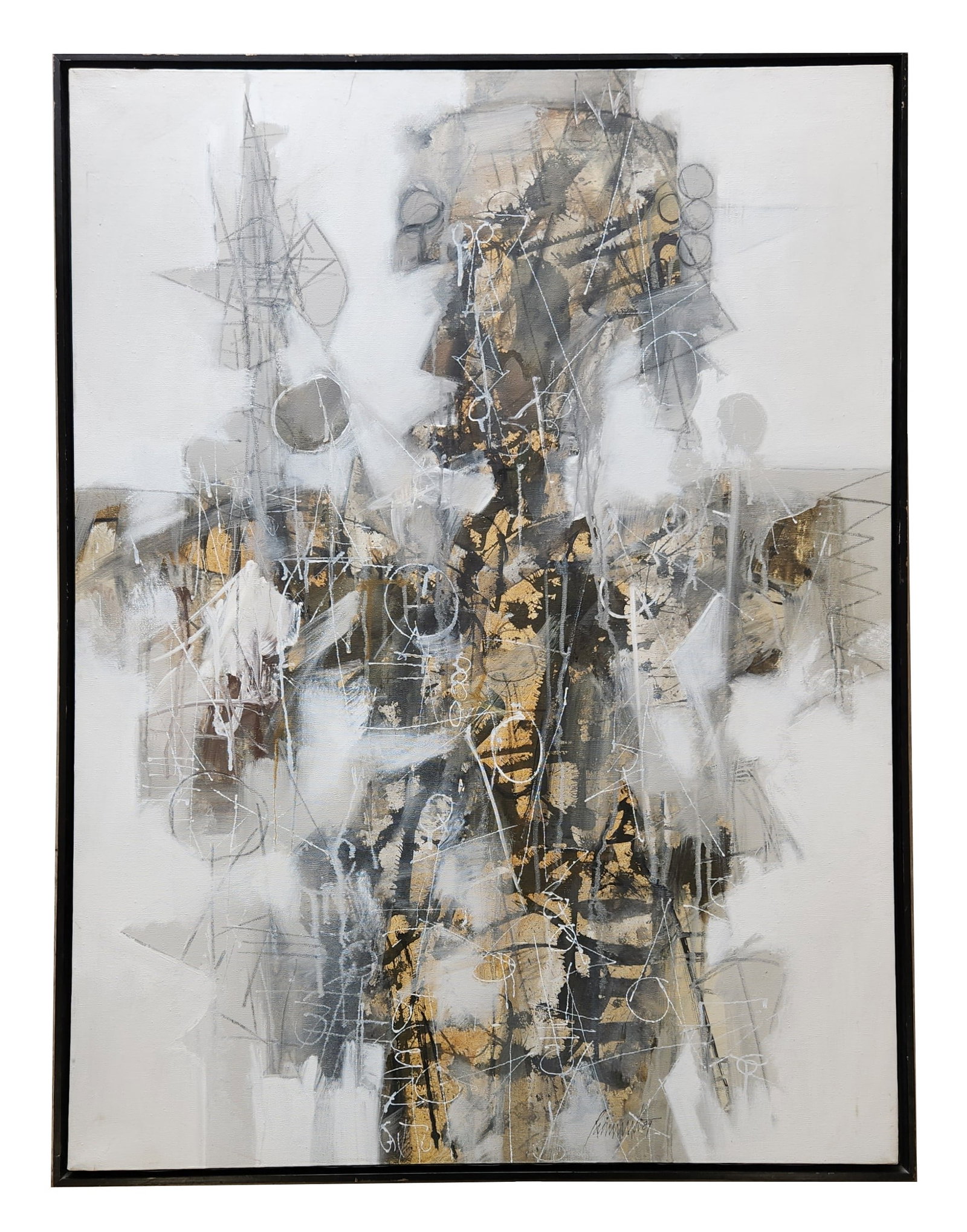 Raimundo Martin (1936 - 2019) Cuban: Raimundo Martin (1936 - 2019) Cuban Mixed Media on Canvas Measure 40"in H x 30"in W and 41"in H x 31"in W x 1 3/4"in D framed Biography: Born in Sancti Spiritus, Cuba in 1936. Studied drawing in San A
