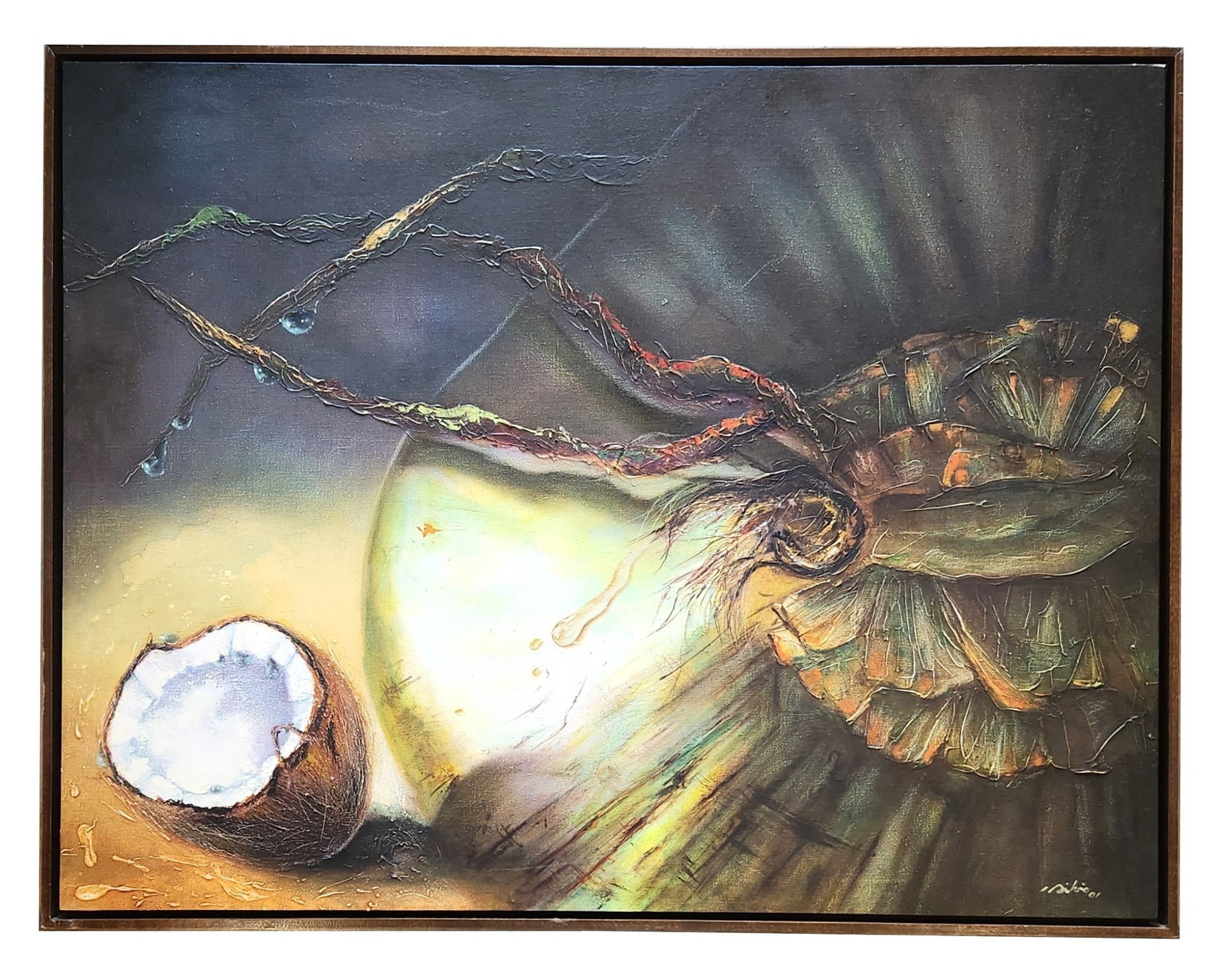 Silvio Martínez Cabrera (20th Century) Cuba: Silvio Martínez Cabrera (20th Century) Cuba Oil on Canvas Measure 27 1/4"in H x 35 1/4"in W and 28 1/4"in H x 36 1/4"in W framed Biography: Martínez Cabrera, a visual artist and Design graduate from