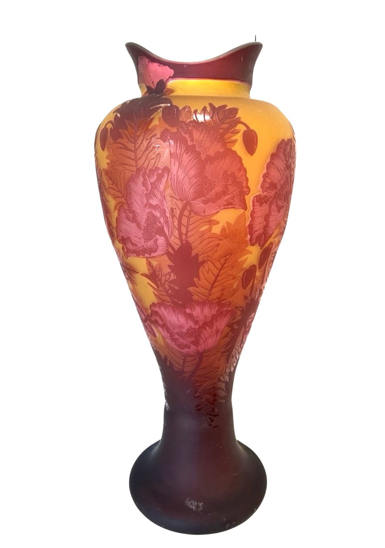 French Cameo Art Glass Vase Galle Style (1 of 8)
