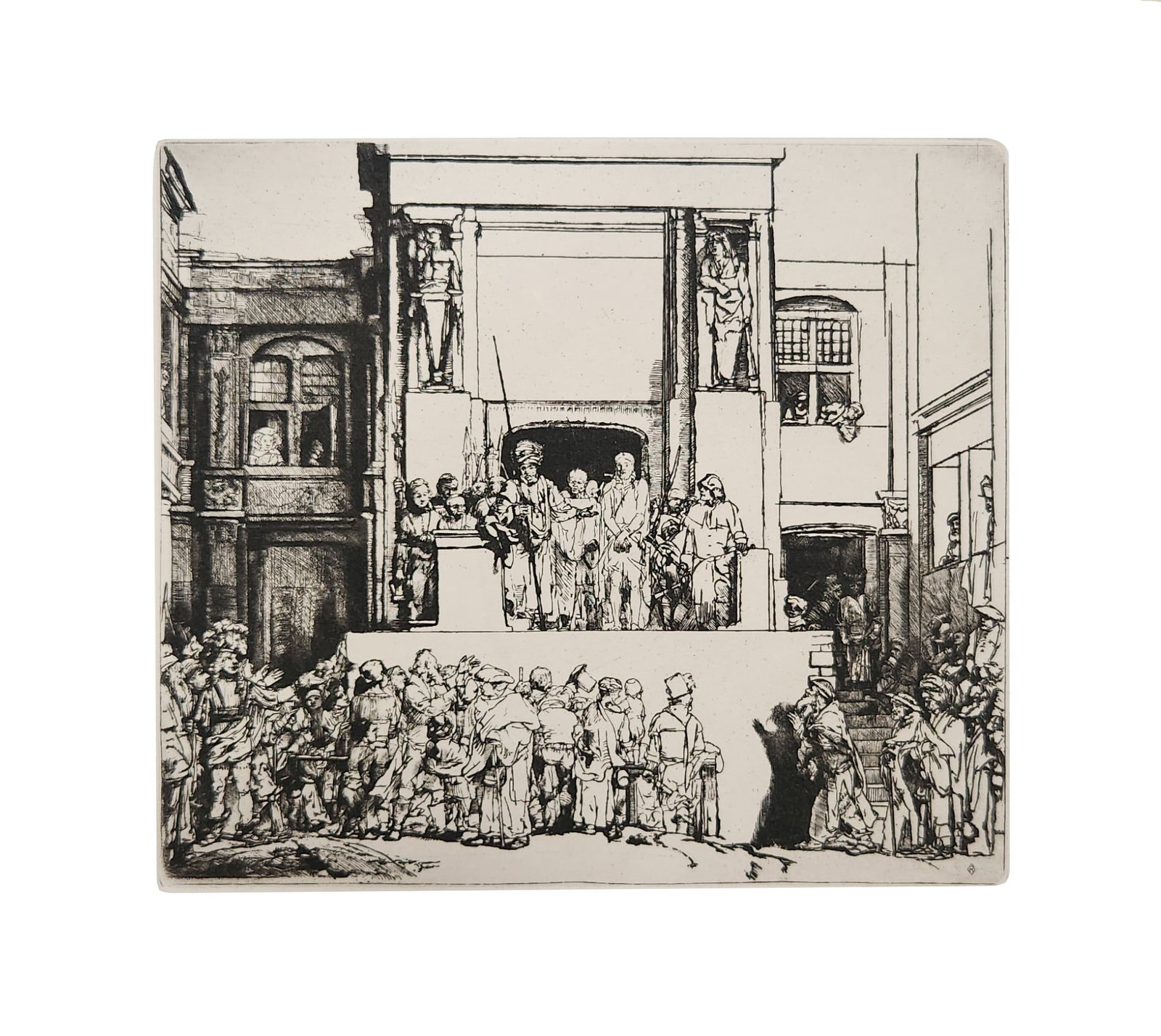 Rembrandt Harmenszoon Van Rijn (1606 - 1669) Netherlands: Rembrandt Harmenszoon Van Rijn (1606 - 1669) Netherlands Title: Christ Presented to the People Etching It is published in the book called Rembrandt - All the etchings of Rembrandt/ reproduced in true