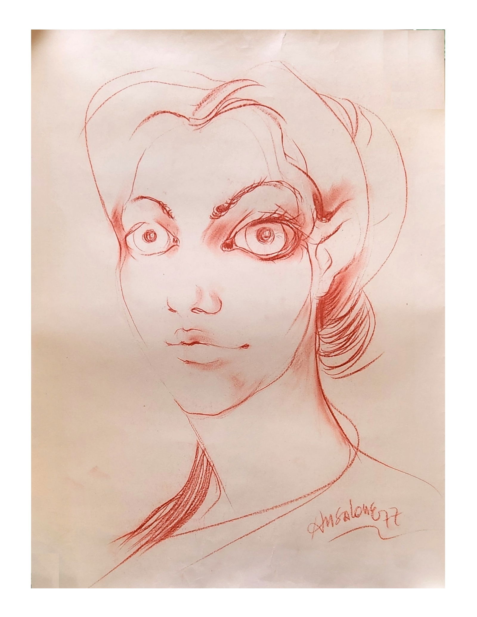 Jose Mario Ansalone (Born 1943) Argentina: Jose Mario Ansalone (Born 1943) Argentina Charcoal on Paper Measure 27 1/2"in H x 19 1/2"in W not framed Biography: Jose Mario Ansalone was born in Argentina in 1943. He studied graphic