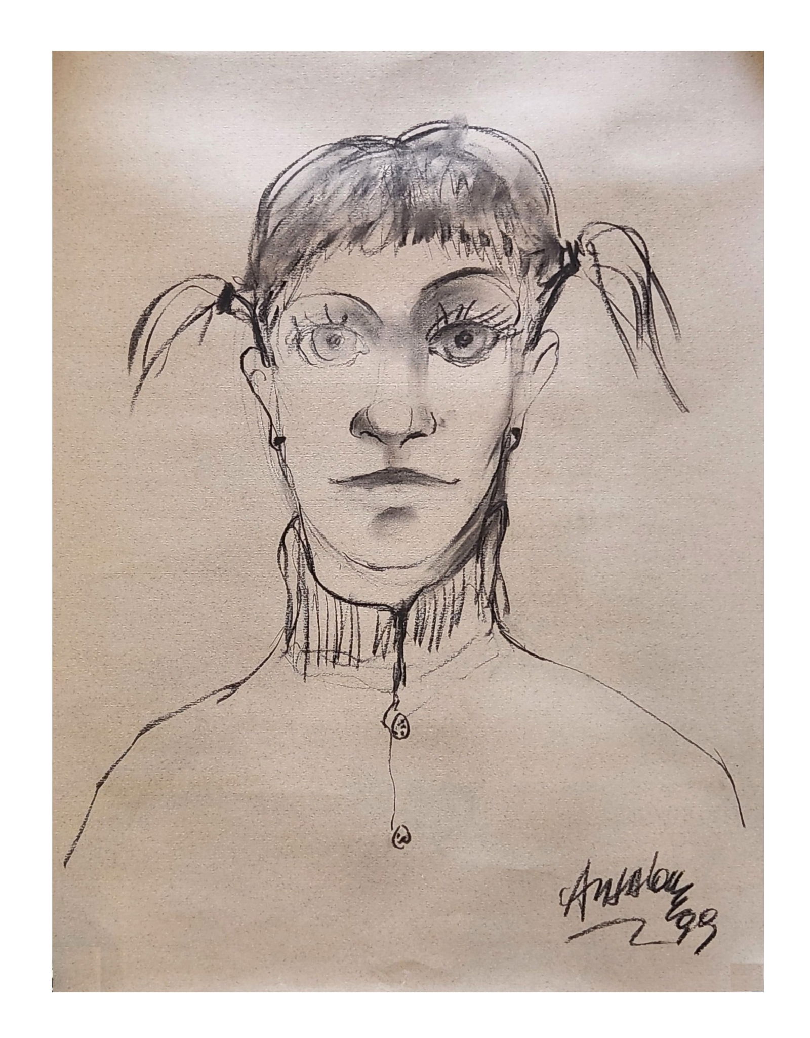 Jose Mario Ansalone (Born 1943) Argentina: Jose Mario Ansalone (Born 1943) Argentina Charcoal on Paper Measure 27 1/2"in H x 19 1/2"in W not framed Biography: Jose Mario Ansalone was born in Argentina in 1943. He studied graphic