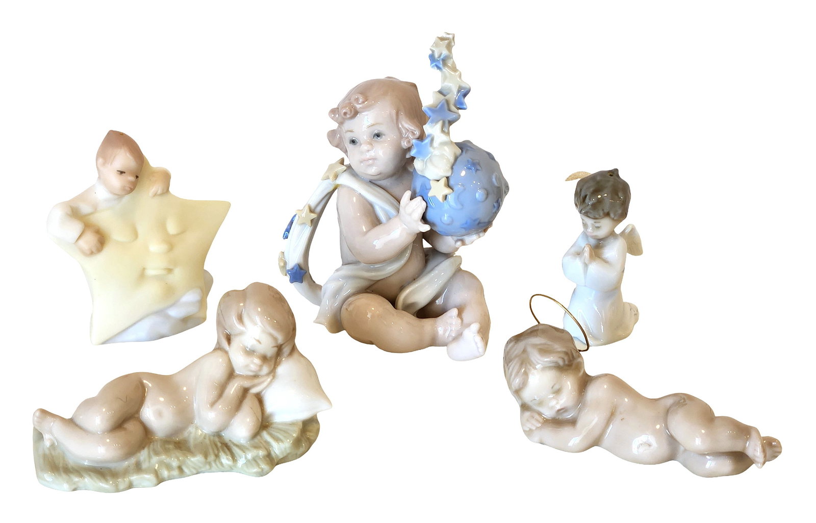 Collection of Lladró & Daisa “Golden Memories?? Porcelain Cherub Figurines (5) (1 of 10)