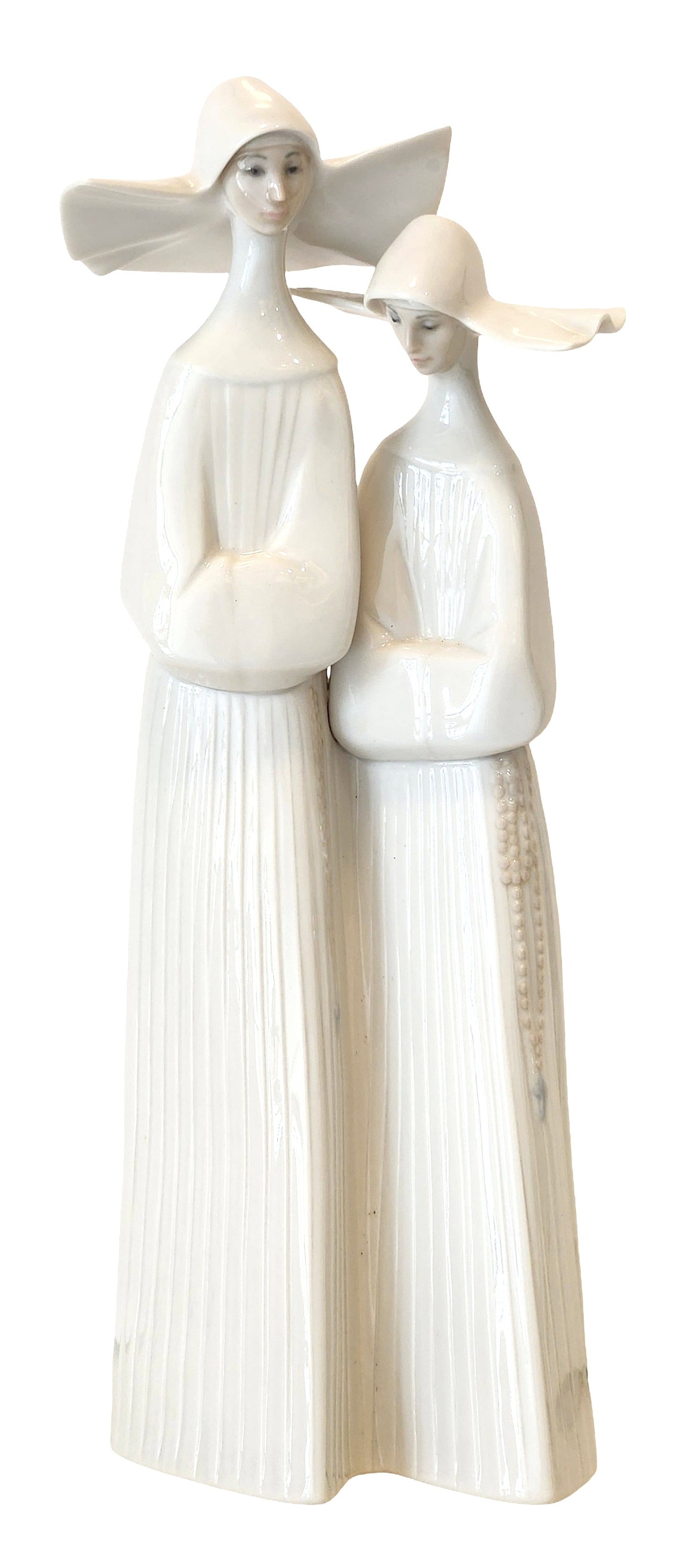 Lladro Porcelain Figurine Group – Elegant Women in Wide-Brim Hats, Hand Made in Spain (1 of 5)