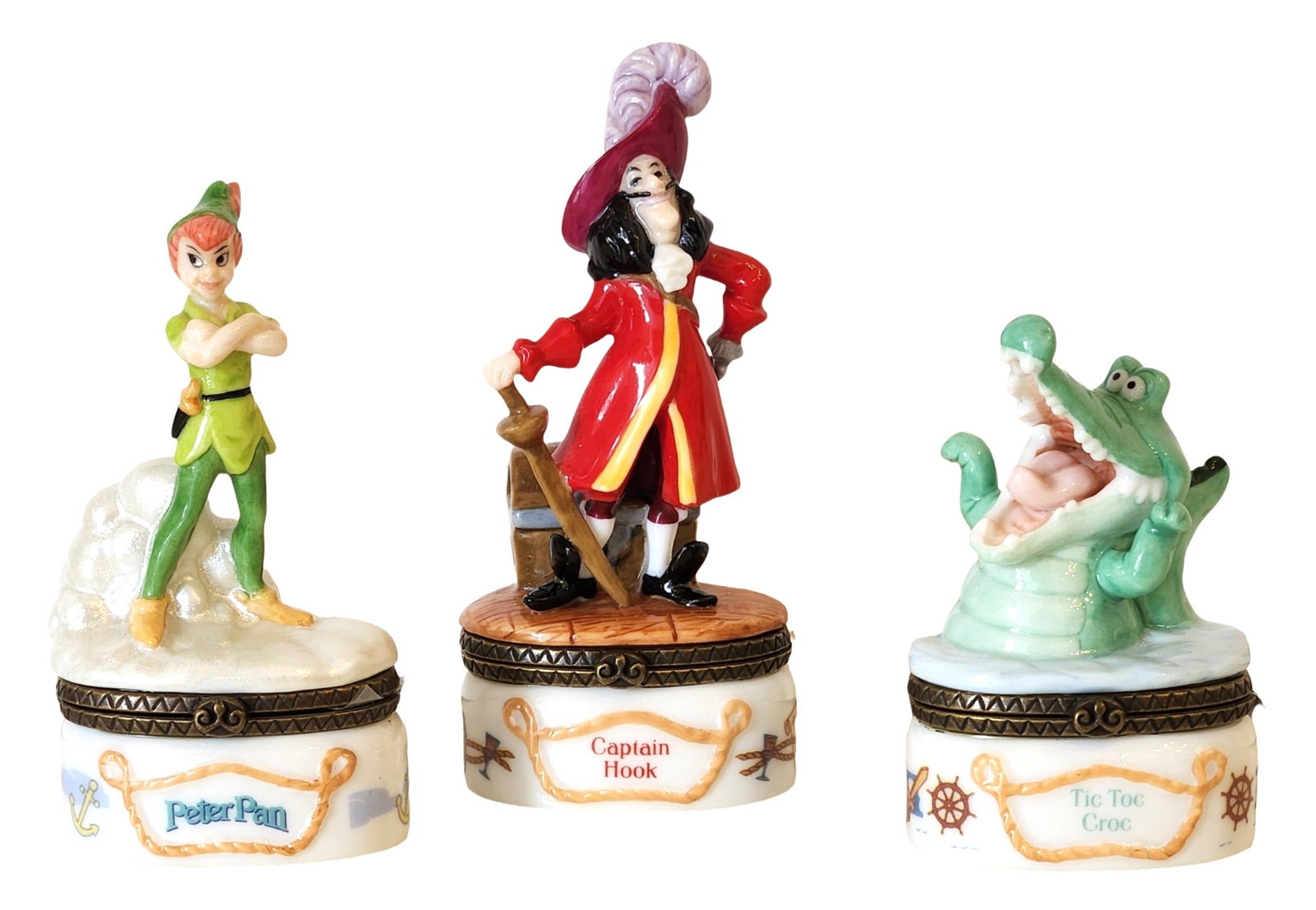 Disney Peter Pan Porcelain Hinged Trinket Box Set – PHB Collection (3 Pieces) (1 of 4)