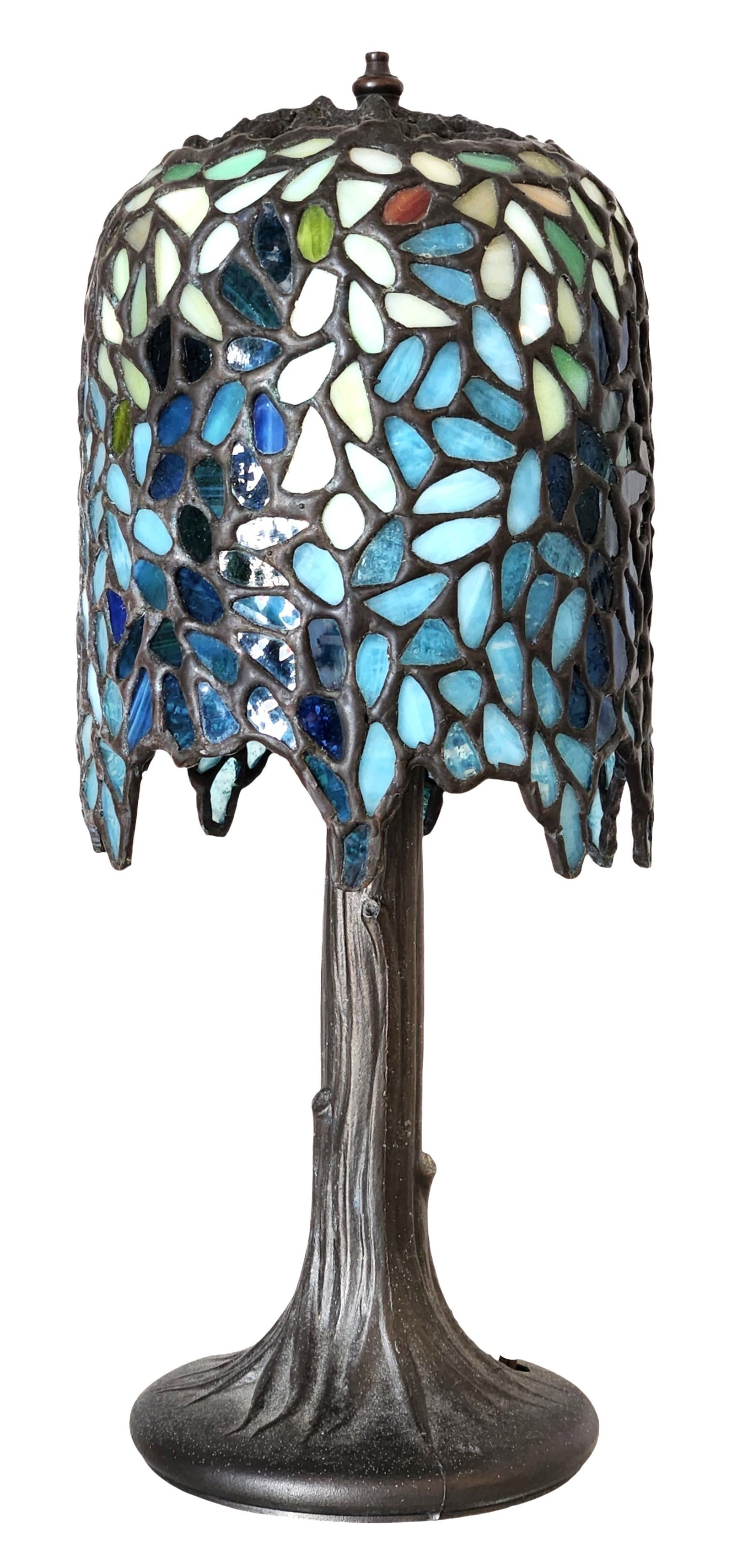 L&L WMC “Tiffa-Mini?? Mosaic Glass Table Lamp, Slag Glass Shade (1 of 4)