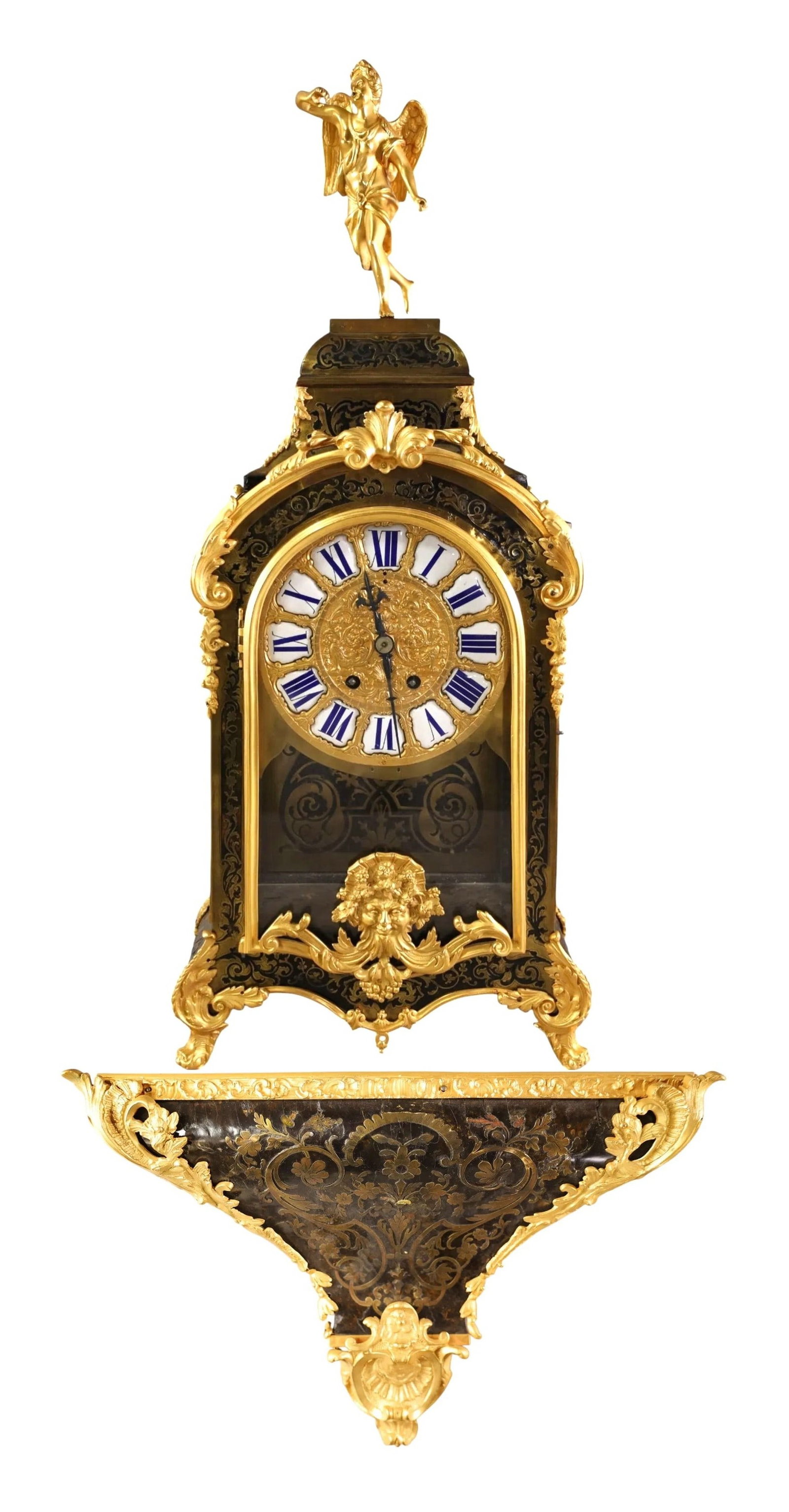 Louis XIV Ormolu Boulle Marquetry Stricking Bracket Clock Le Siamois Style, Paris 19th Century (1 of 8)