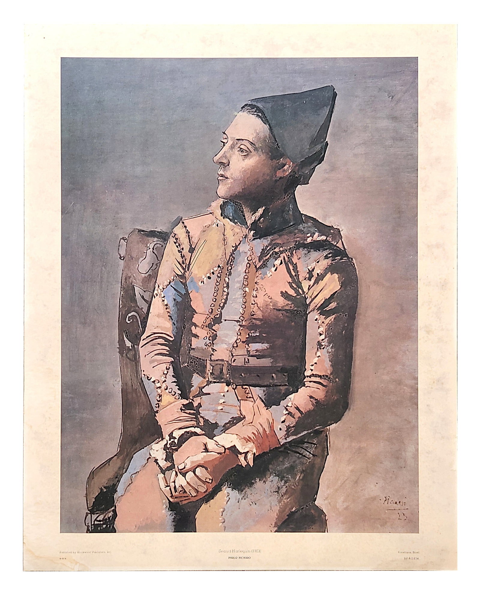 Pablo Picasso (Spanish, 1881–1973) Seated Harlequin (1923) Color Print (1 of 7)