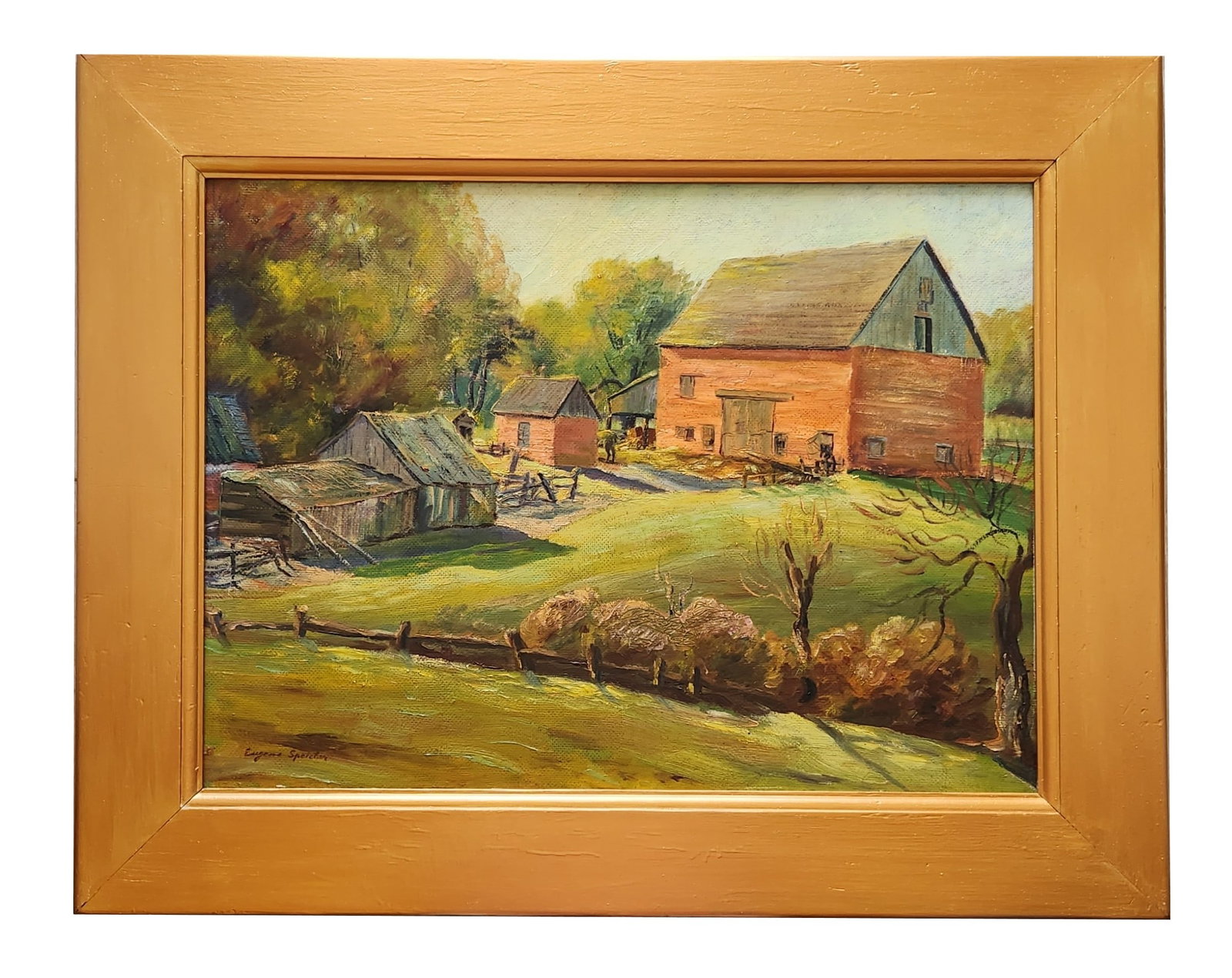 Eugene Edward Speicher (1883 - 1962) American: Eugene Edward Speicher (1883 - 1962) American Oil on Board Measure 16 1/2"in H x 22 1/2"in W and 23 1/2"in H x 29 1/2"in W framed Known for: Portrait, landscape and still life painting Name variants: 