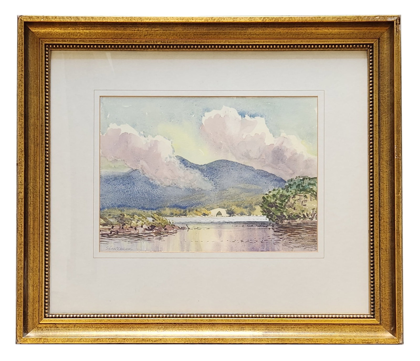 Sean O'Connor (1909 - 1992) Irish: Sean O'Connor (1909 - 1992) Irish Watercolor on Paper Measure 10 1/4"in H x 14 1/4"in W and 21 1/4"in H x 24 3/4"in W framed Known for: Watercolor landscape painting Biography: O'Connor was a notable 