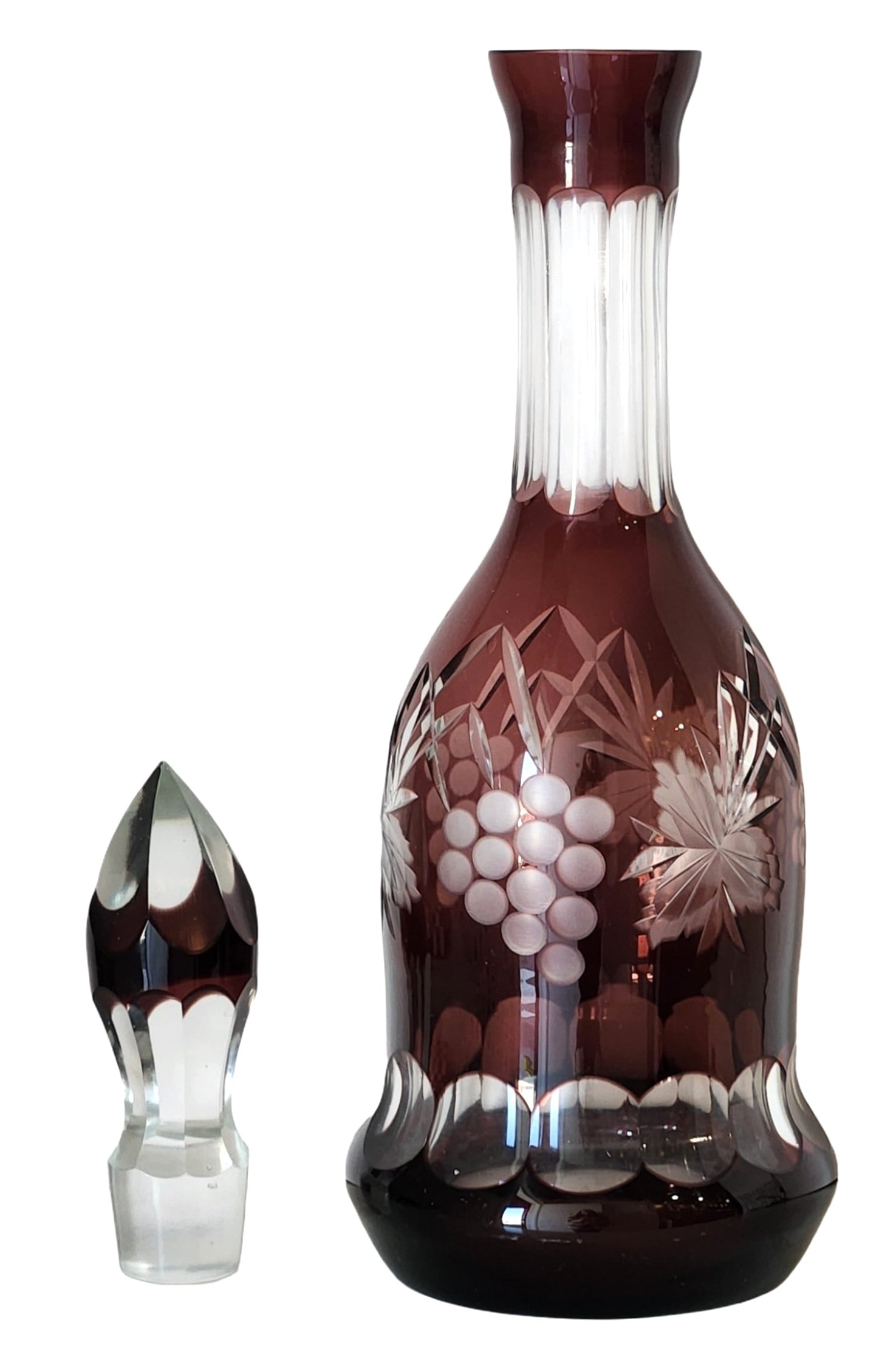 Ruby Cut Crystal Decanter with Stopper, 20th Century - 2