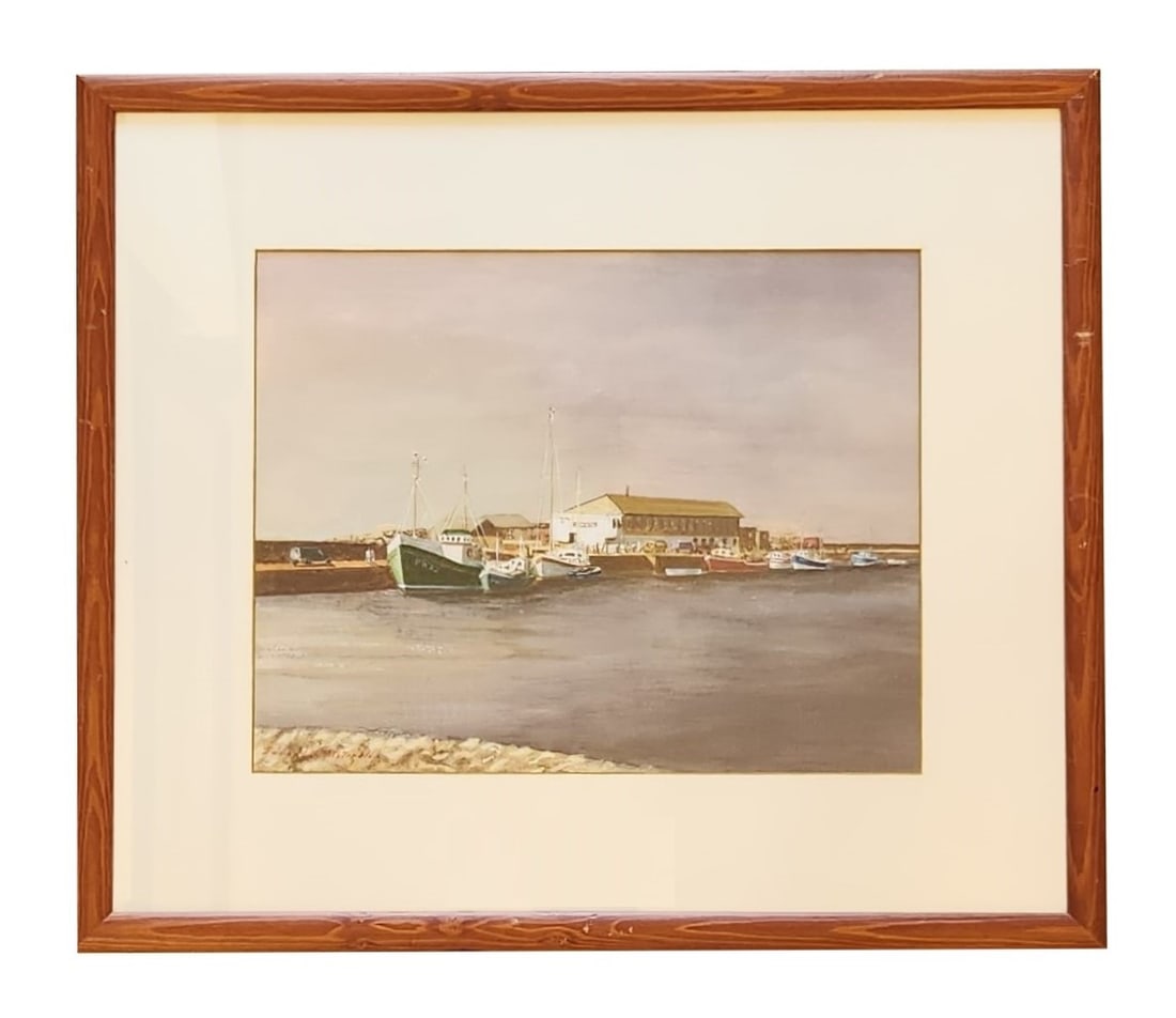 Edmond James Fitzgerald (1912 - 1989) American: Edmond James Fitzgerald (1912 - 1989) American Watercolor on Paper Measure 10 1/4"in H x 13"in W and 17 1/2"in H x 20 1/4"in W with frame Known for: Sea-landscape, portrait, landscape and genre painti