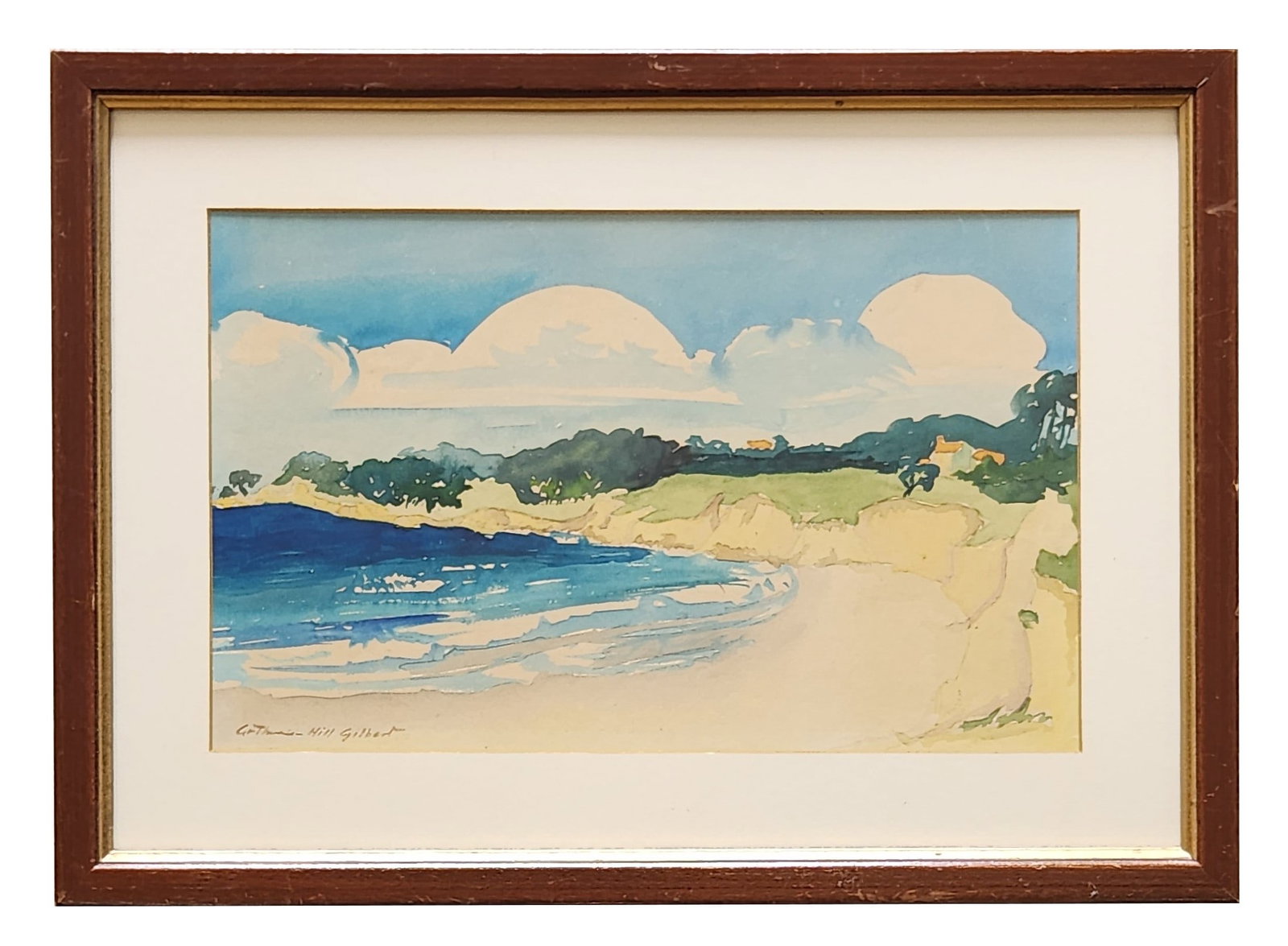 Arthur Hill Gilbert (1894 - 1970) American: Arthur Hill Gilbert (1894 - 1970) American Watercolor on Paper Measure 7 1/4"in H x 11 1/2"in W and 11 1/2"in H x 16"in W framed Known for: Landscape, genre, and coastal view painting Biography: An im
