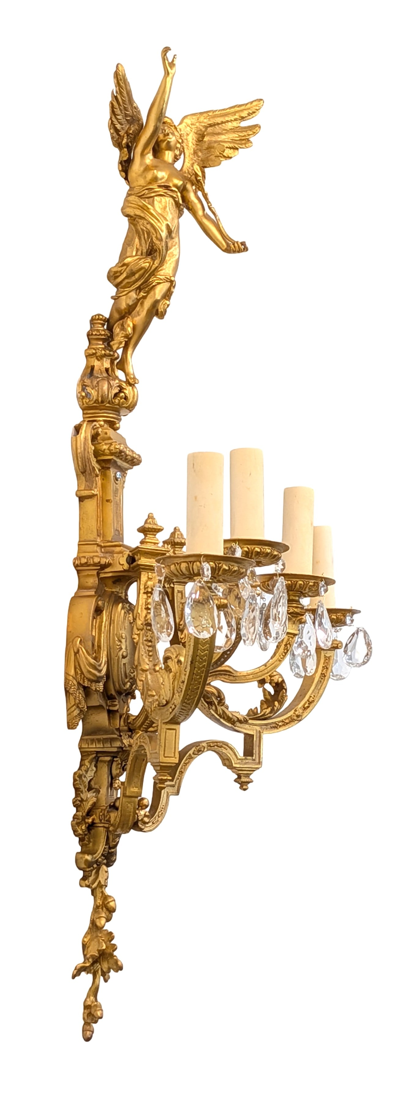 Pair of Gilt Bronze Figural Wall Sconces, 4 Lights Each, Late 19th?Early 20th Century - 2
