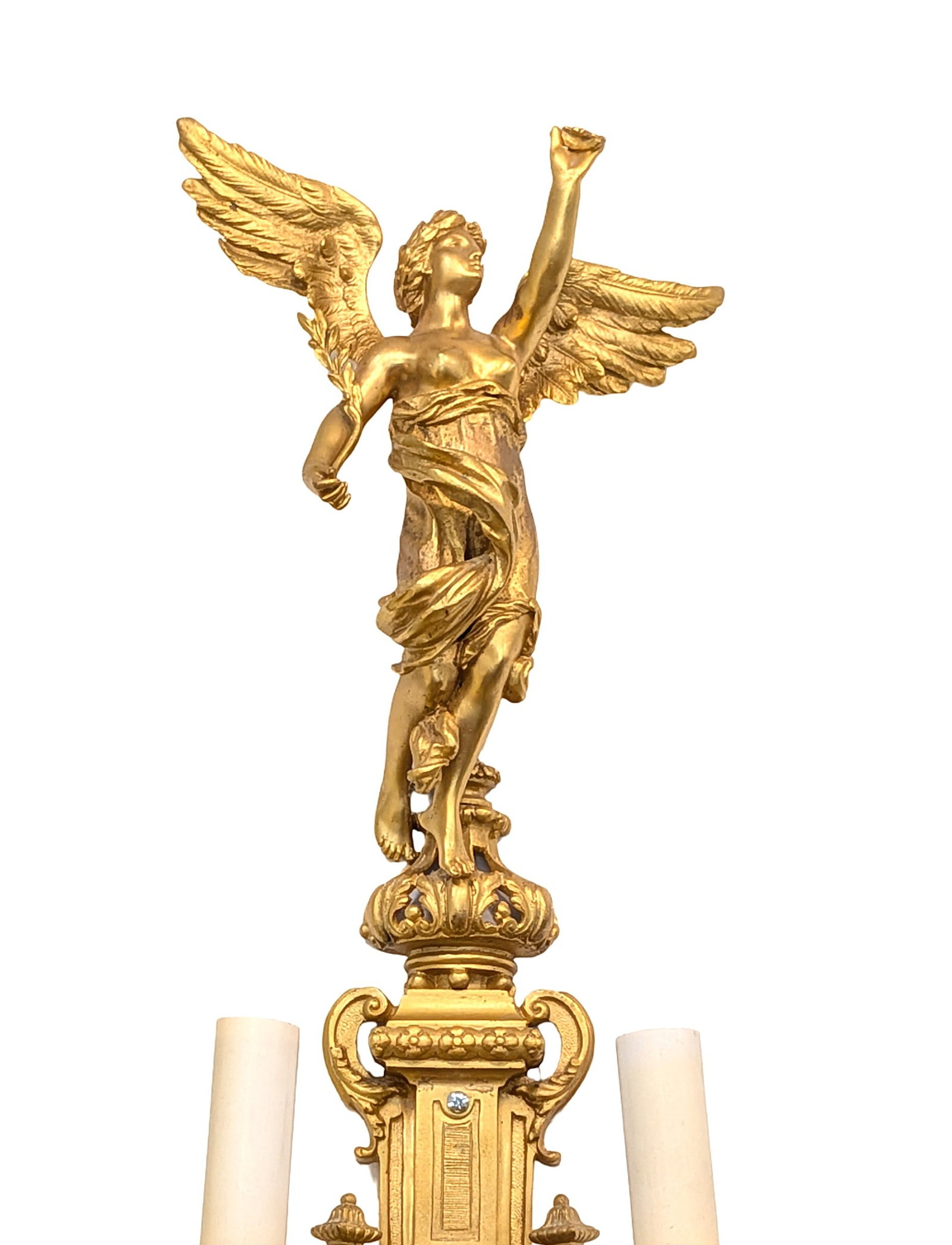 Pair of Gilt Bronze Figural Wall Sconces, 4 Lights Each, Late 19th?Early 20th Century - 3