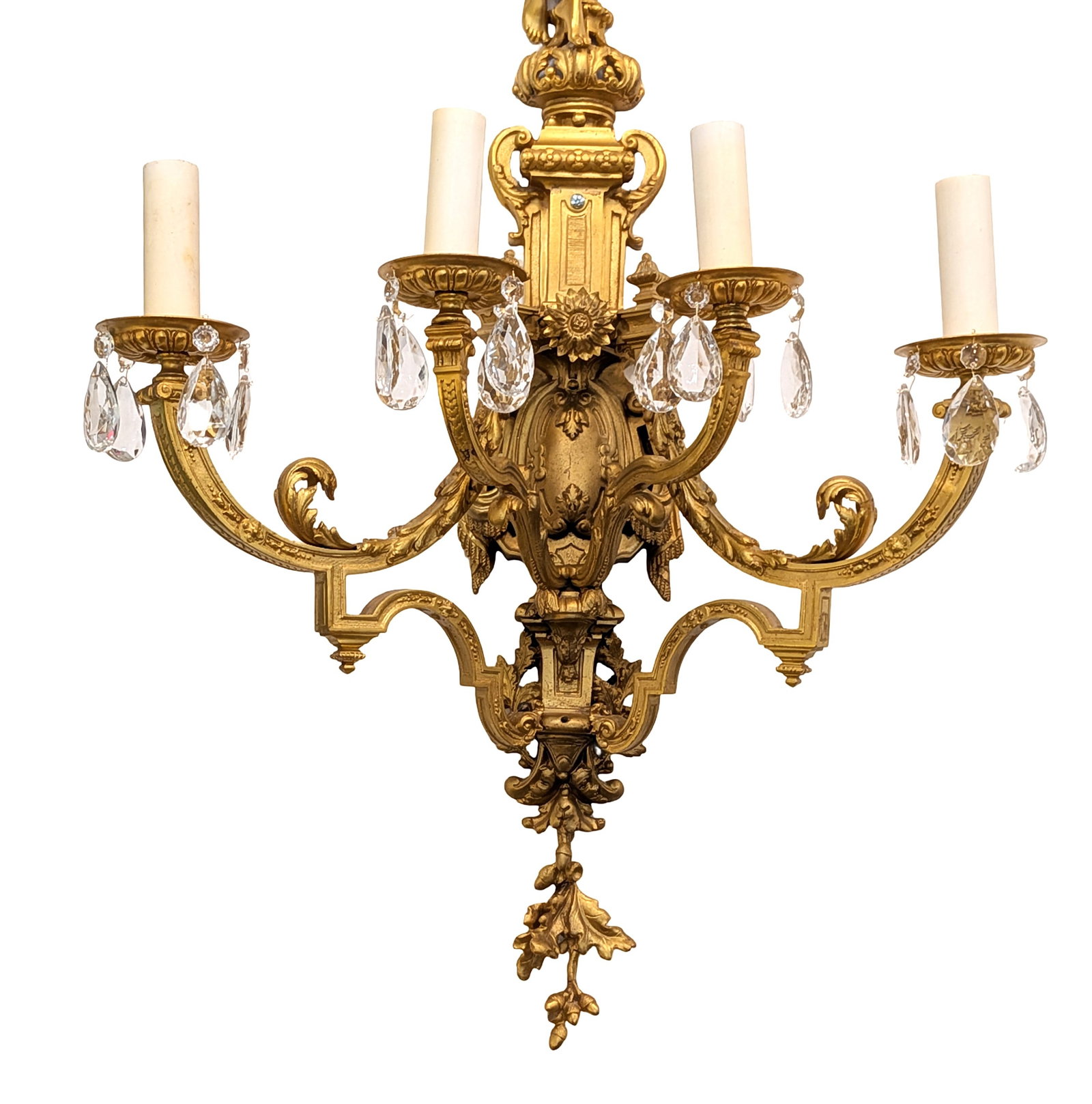 Pair of Gilt Bronze Figural Wall Sconces, 4 Lights Each, Late 19th?Early 20th Century - 4