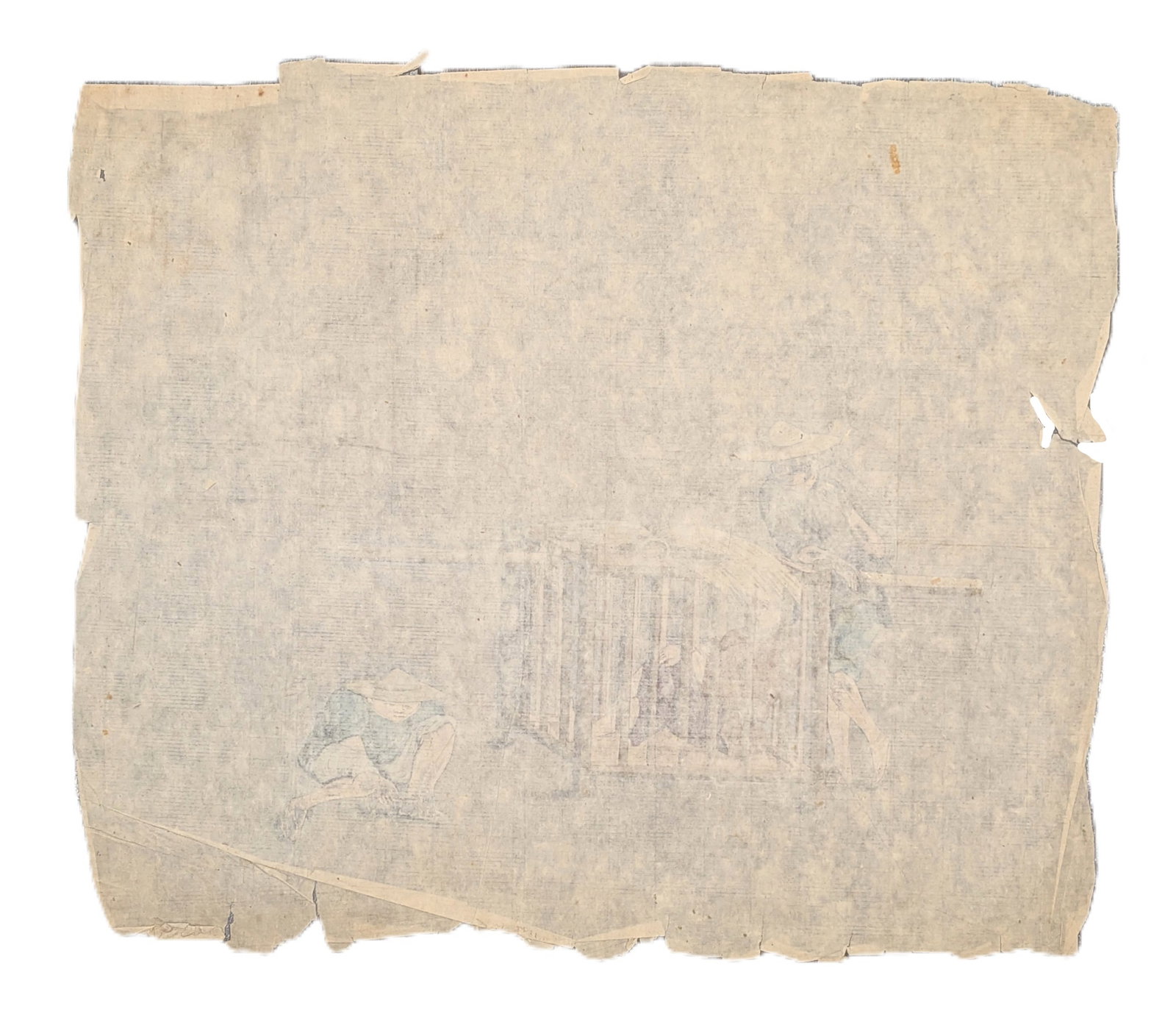 Chinese Export Watercolor on Rice Paper Depicting Prisoner Transport Scene, Probably 18th or 19th Ce - 4