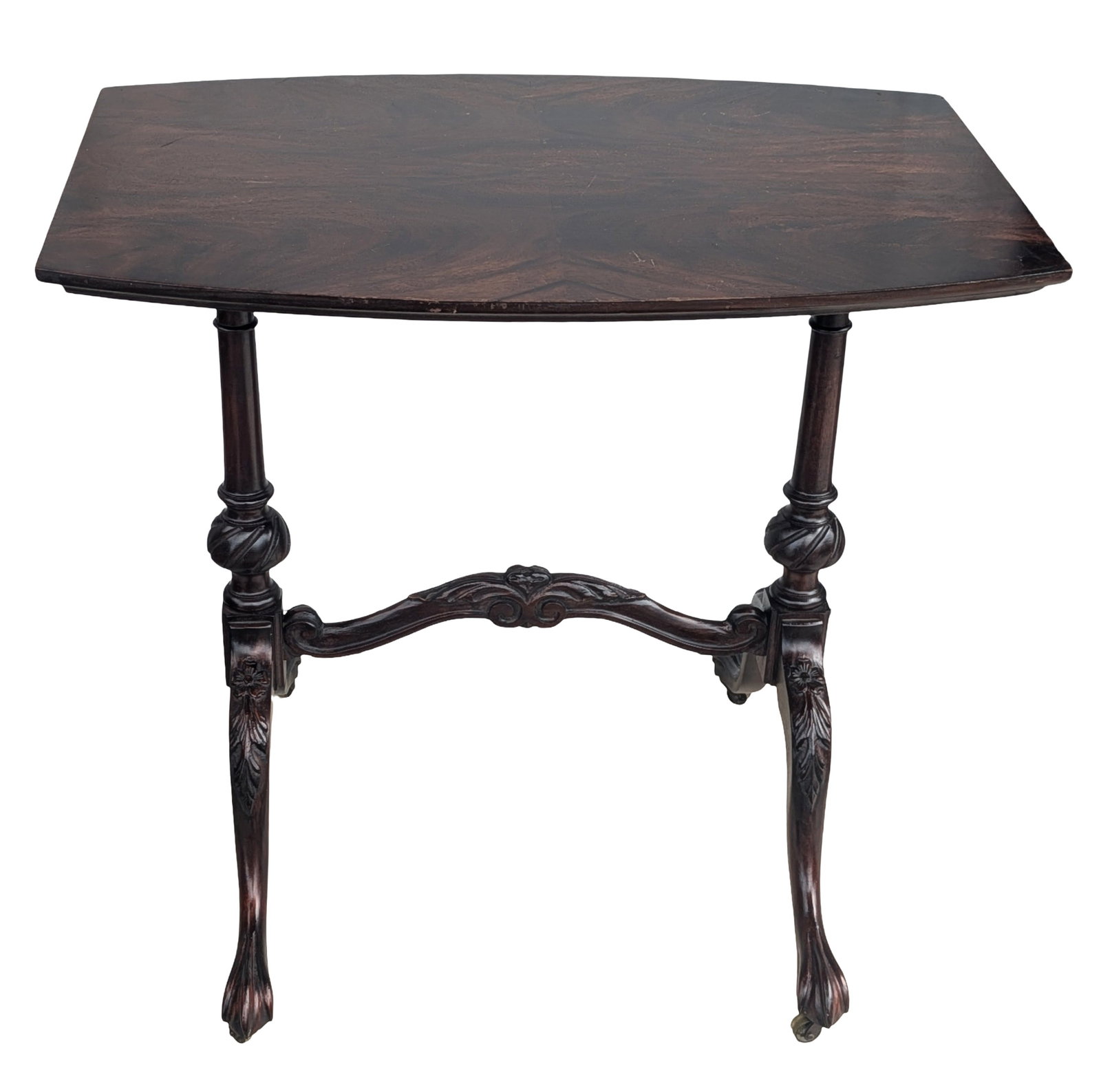 Antique Carved Mahogany Console / Tea Table with Cabriole Legs (1 of 6)