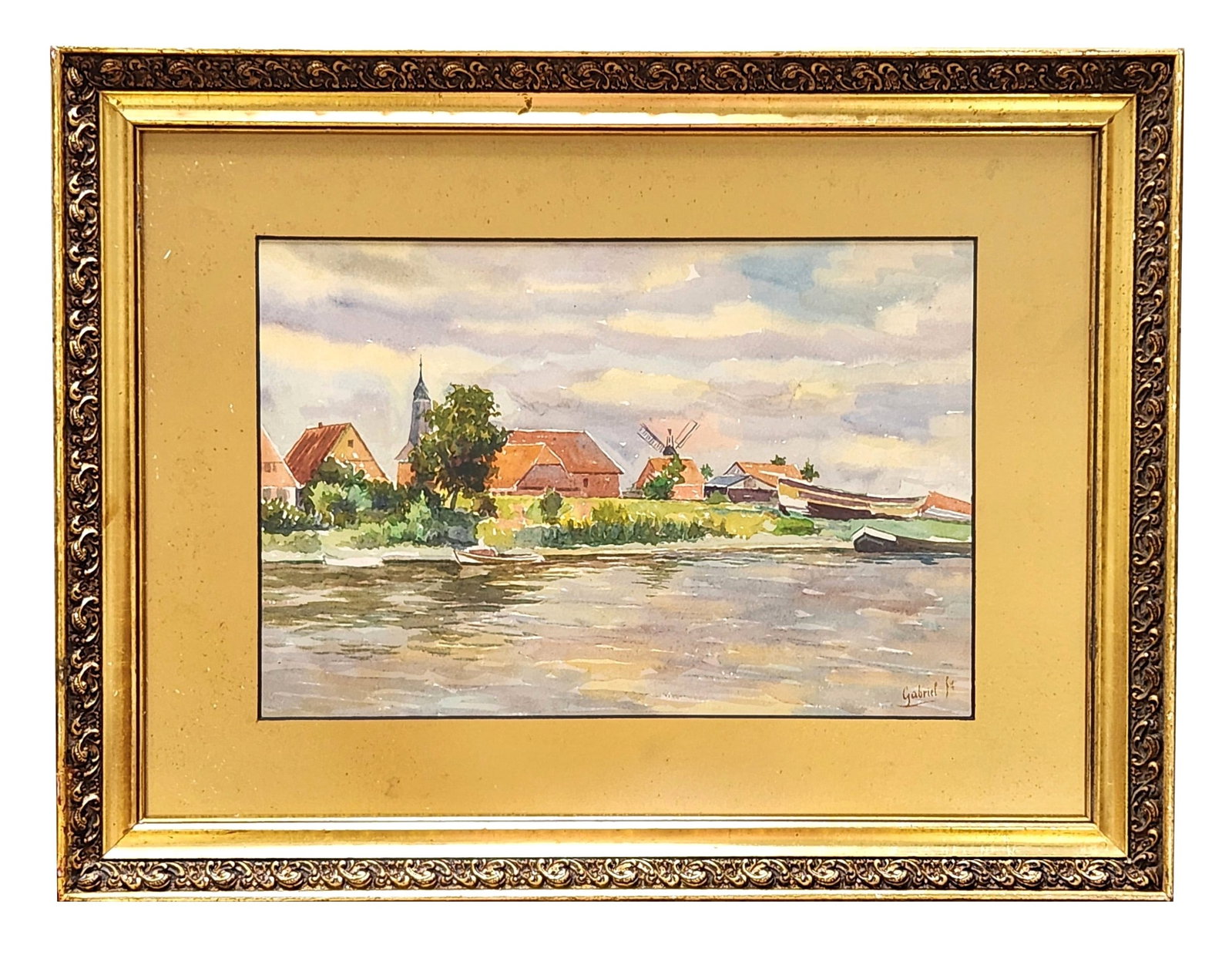 Paul Joseph Constantin Gabriel (1828 - 1903) Holland: Paul Joseph Constantin Gabriel (1828 - 1903) Holland Watercolor on Paper Measure 10"in H x 15"in W and 17 3/4"in H x 23 1/4"in W framed Biography: Paul Joseph Constantin Gabriel was a painter, draftsm