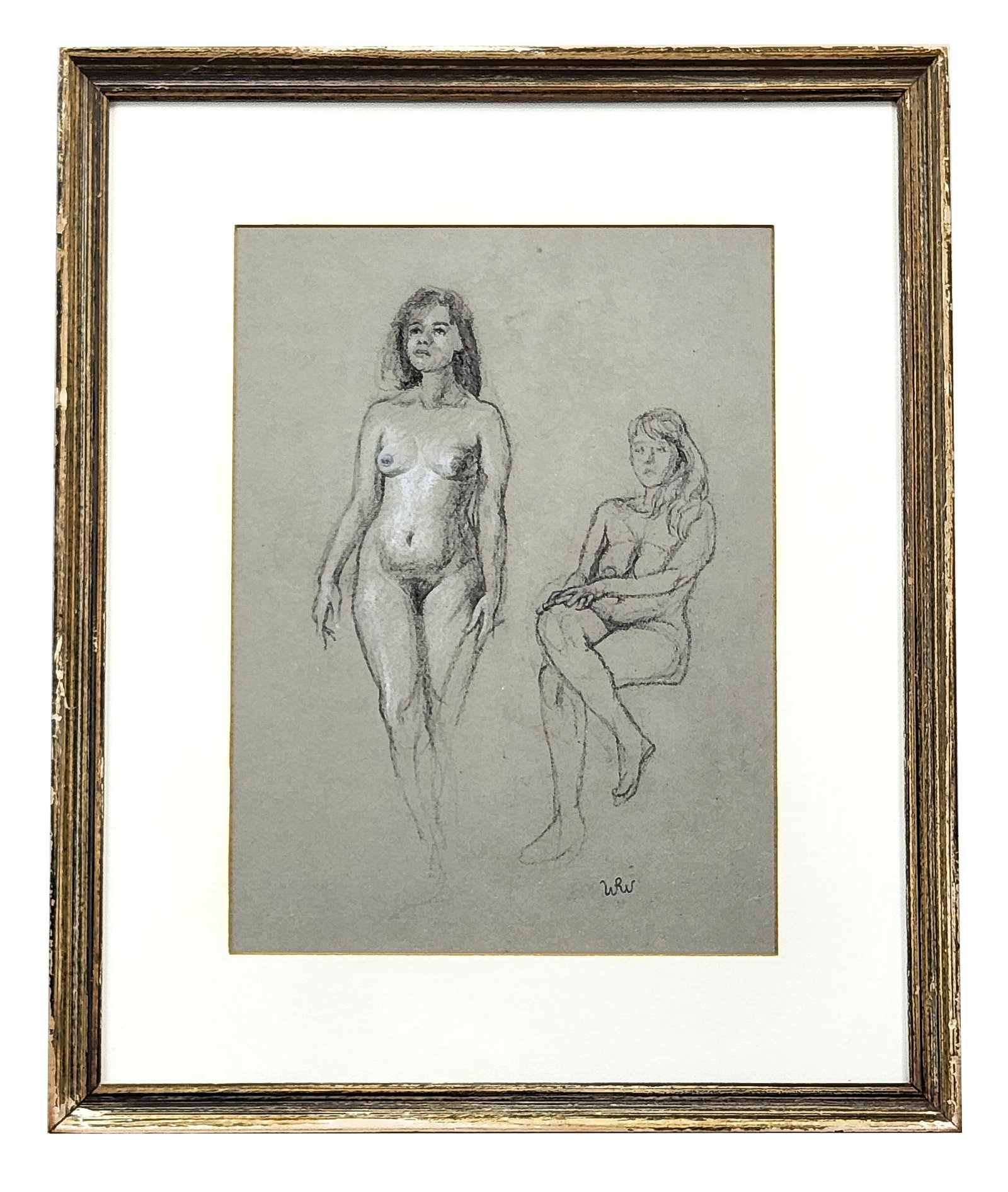 Wojciech Weiss (1875 - 1950) Poland: Wojciech Weiss (1875 - 1950) Poland Charcoal on Paper Measure 15 1/4"in H x 11 1/4"in W and 22 1/2"in H x 18 1/2"in W framed Known for: Figural scene, portrait, nude, and landscape painting, sculpture