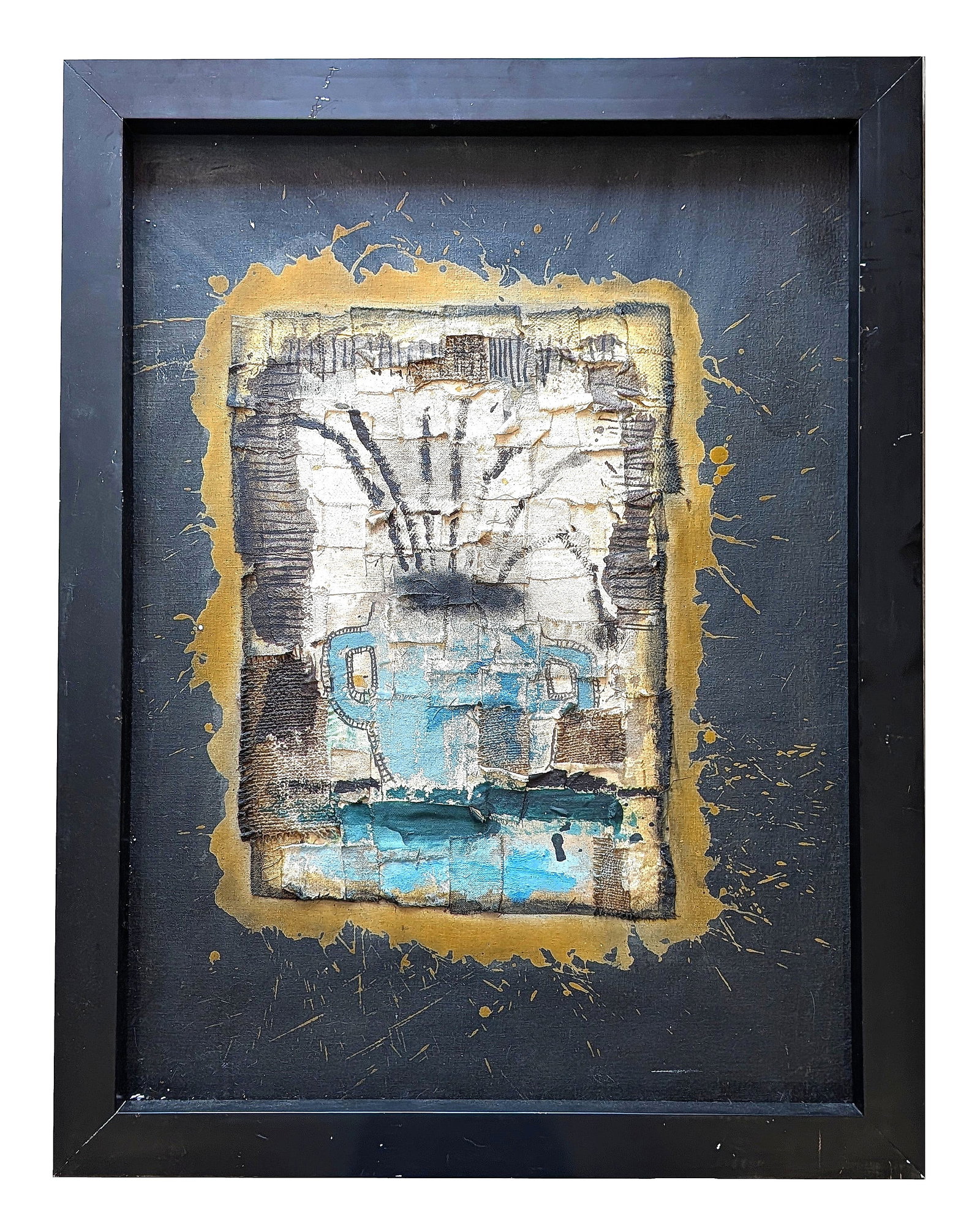 Juan Roberto Diago (Born 1971) Cuba: Juan Roberto Diago (Born 1971) Cuba Collage on Canvas mounted on Wood Measure 30 1/2"in H x 22 3/4"in W and 34 3/4"in H X 26 3/4"in W x 2 1/2"in D with frame Biography: Juan Roberto Diago has enjoyed 